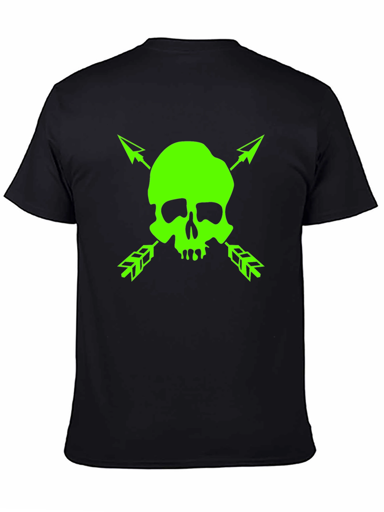 Black Skull & Arrows Graphic Tee - Bold Black T-Shirt view 4