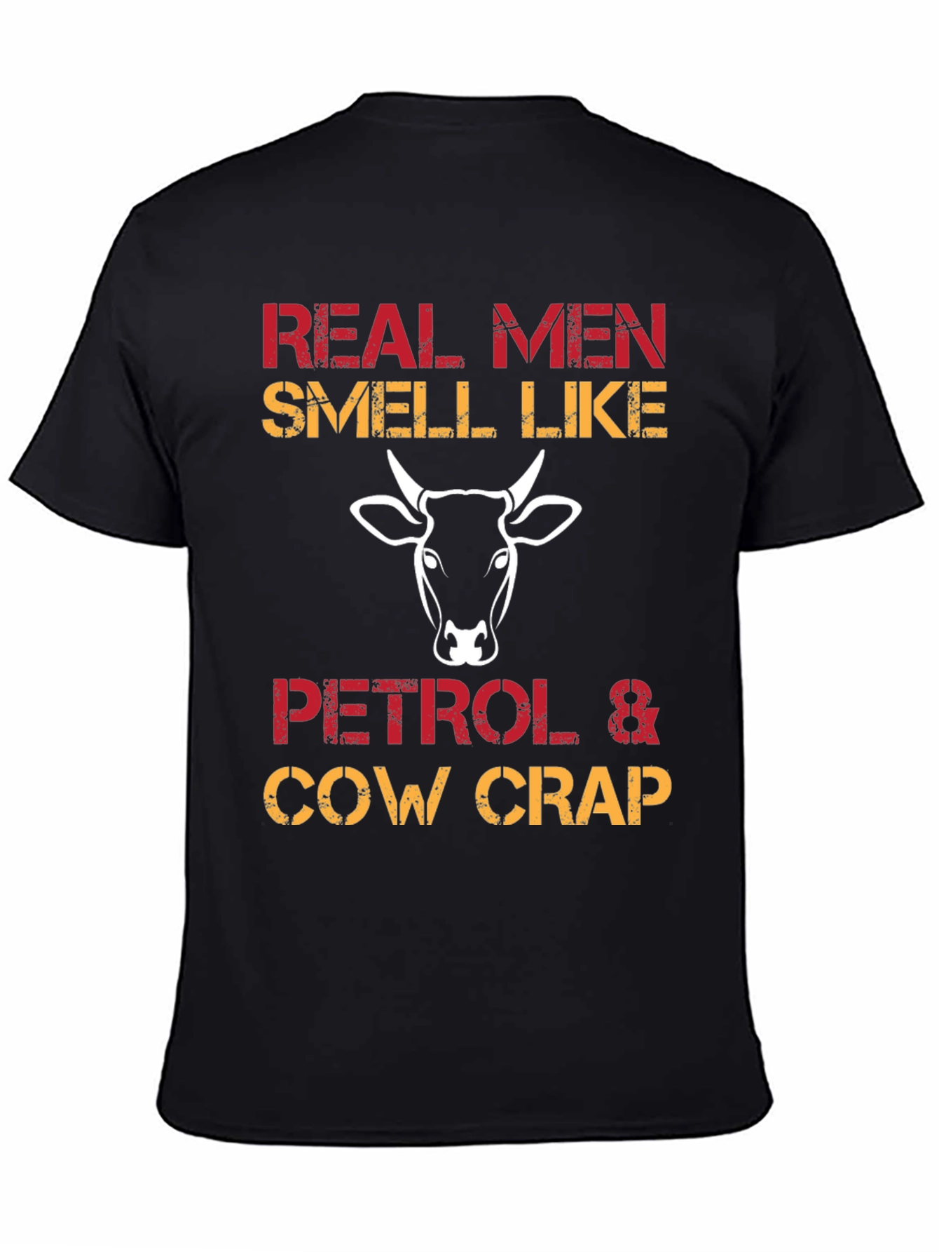 Black Real Men Petrol & Cow Crap Graphic Tee view 4