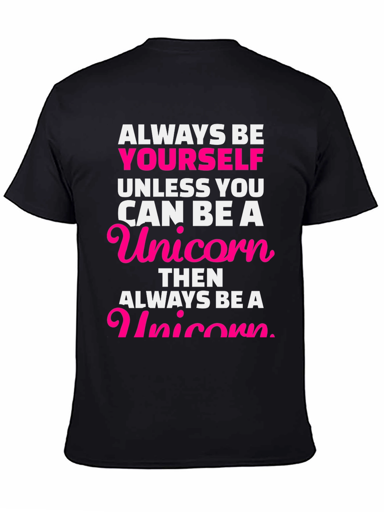 Black Always Be Yourself Unicorn Graphic Tee view 4