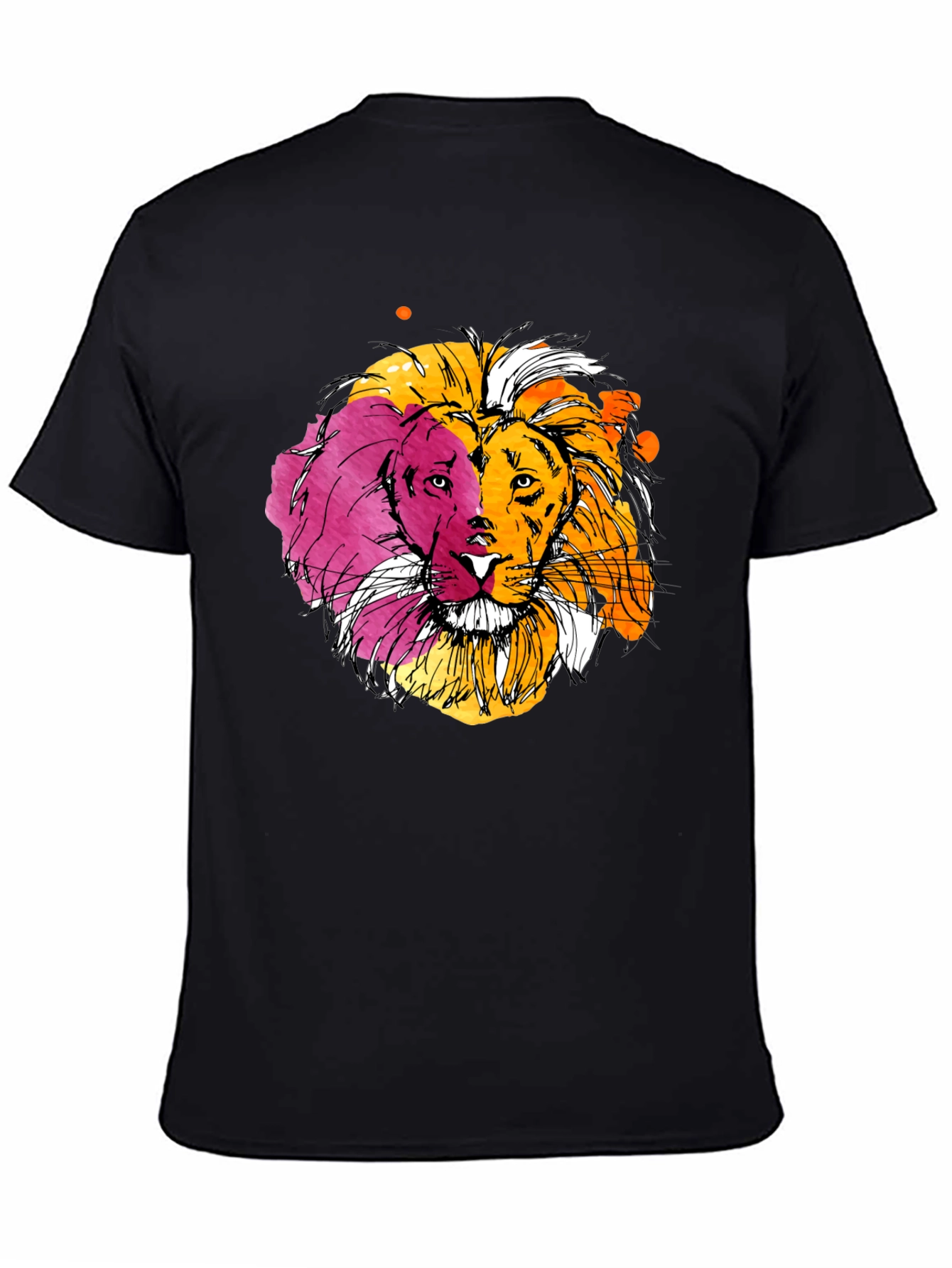 Black Lion Graphic Print Black T-Shirt view 4