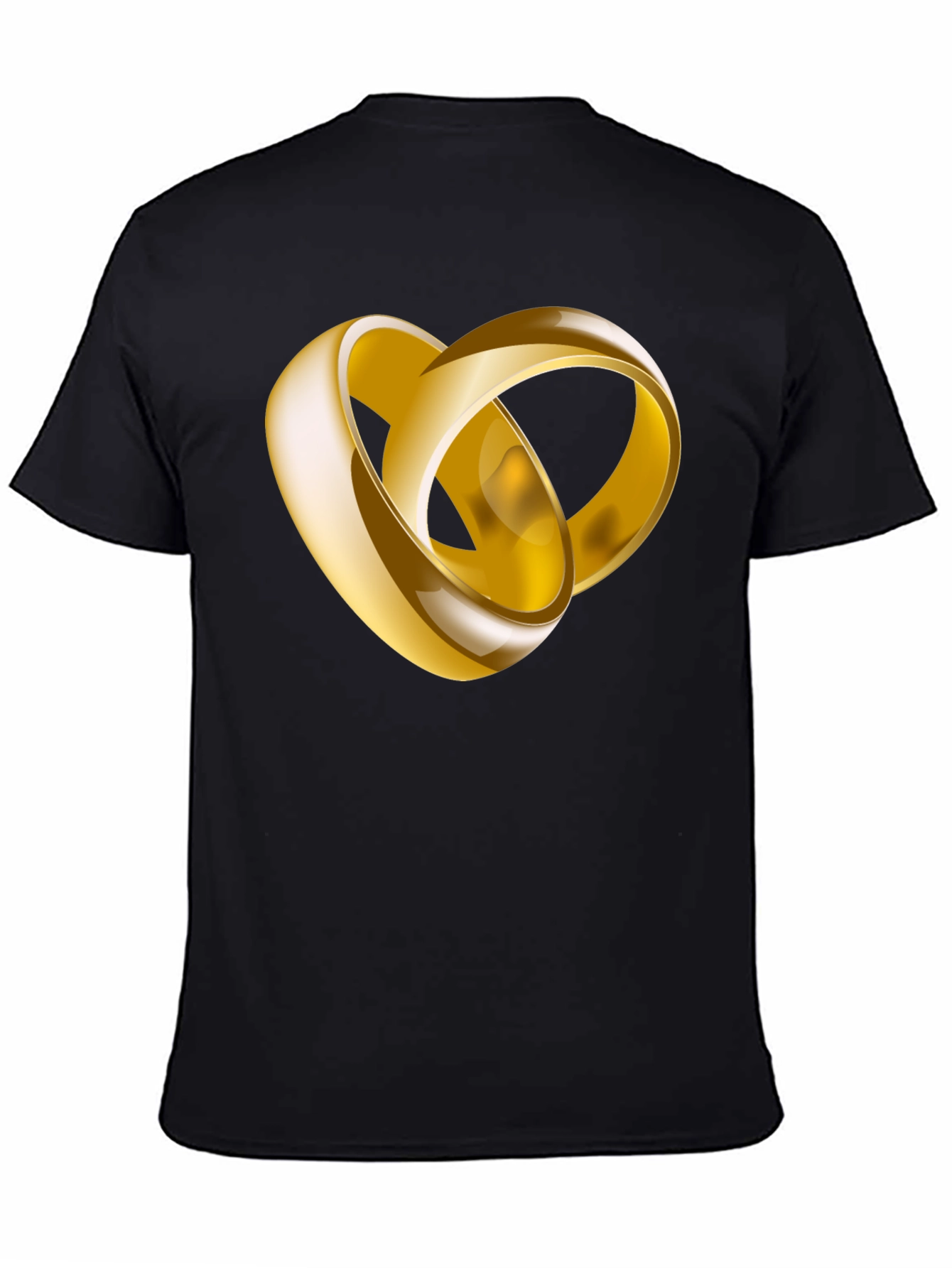 Black Gold Rings Graphic Black T-Shirt view 4