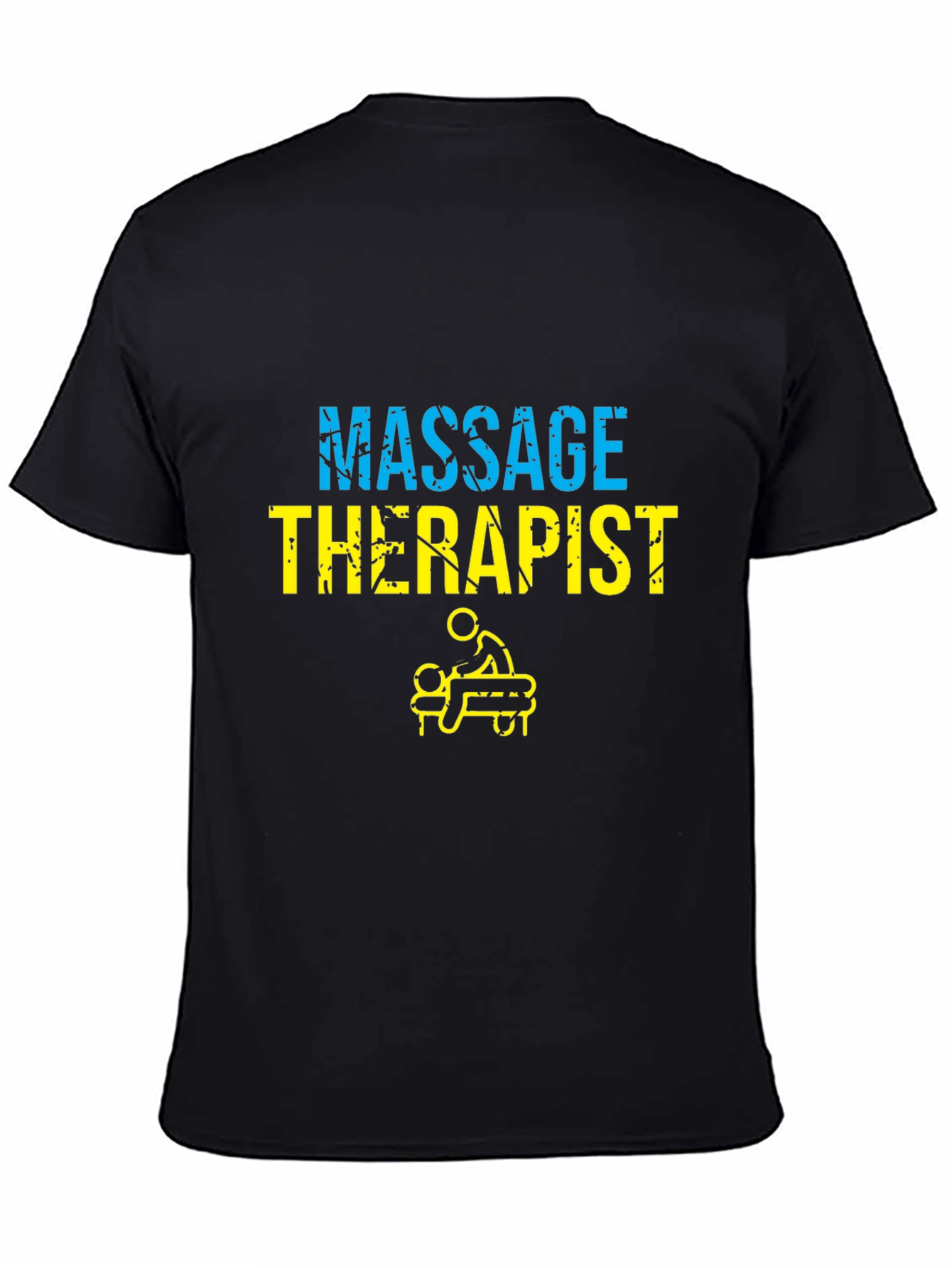 Black Massage Therapist Graphic Tee - Unisex Black T-Shirt view 4
