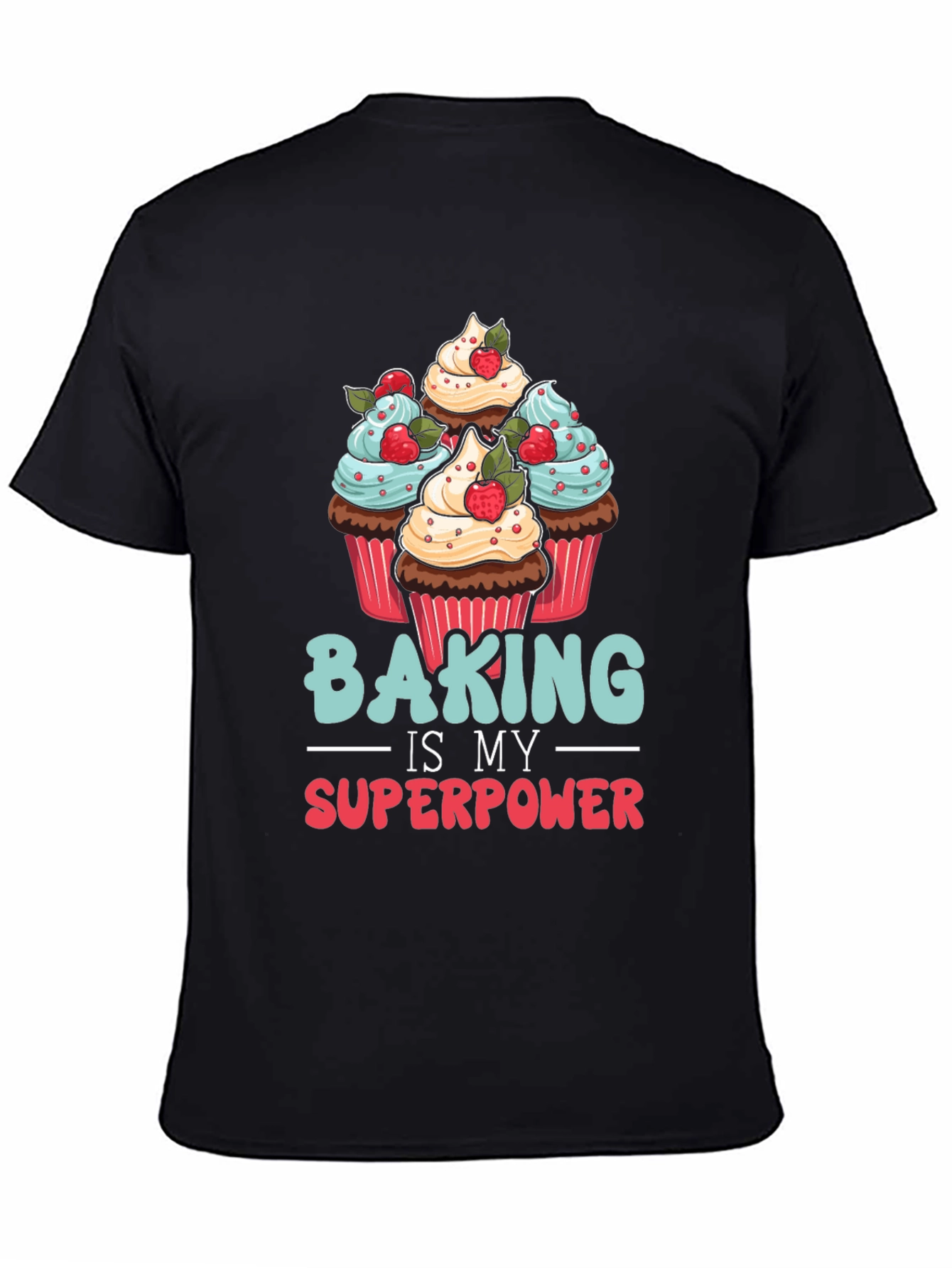 Black Baking is My Superpower Graphic T-Shirt view 4