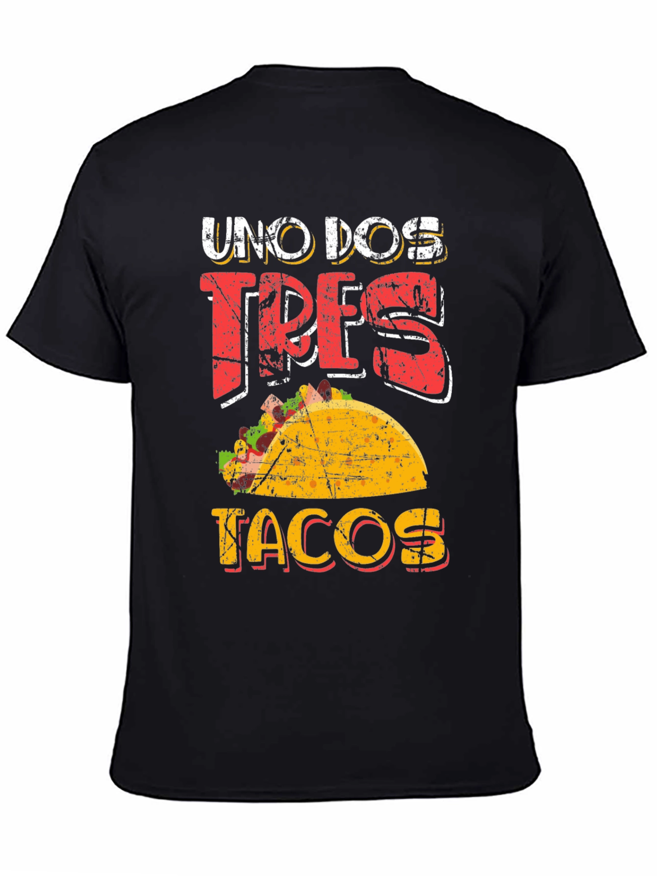 Black Uno Dos Tres Tacos Graphic T-Shirt view 4