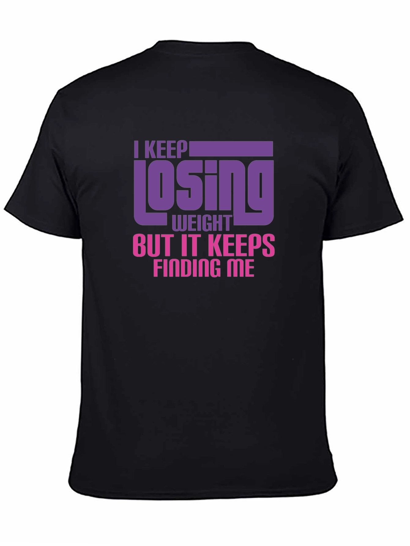 Black Funny Weight Loss T-Shirt - Losing Weight Humor view 4
