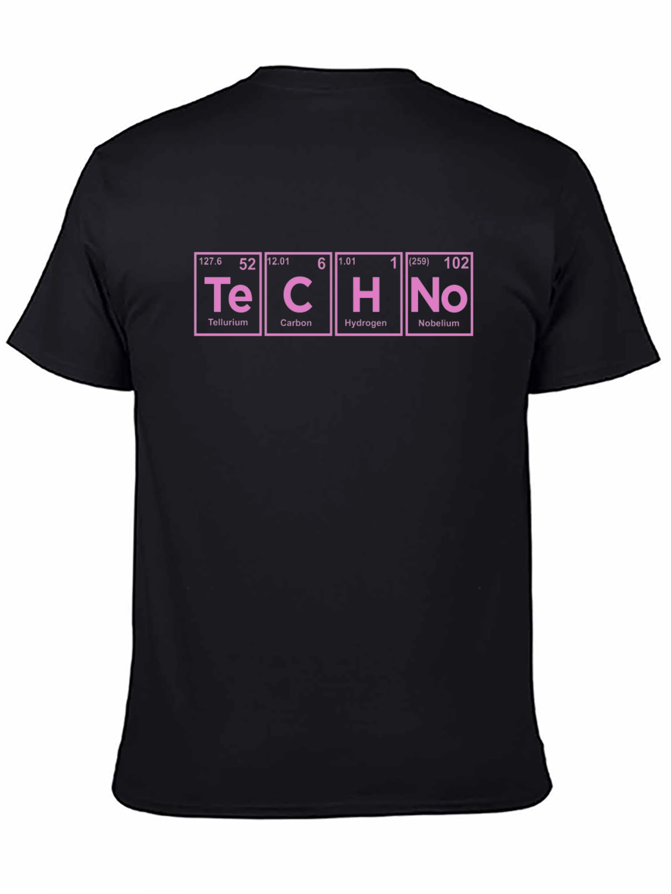 Black Periodic Table Techno Music Black T-Shirt view 4