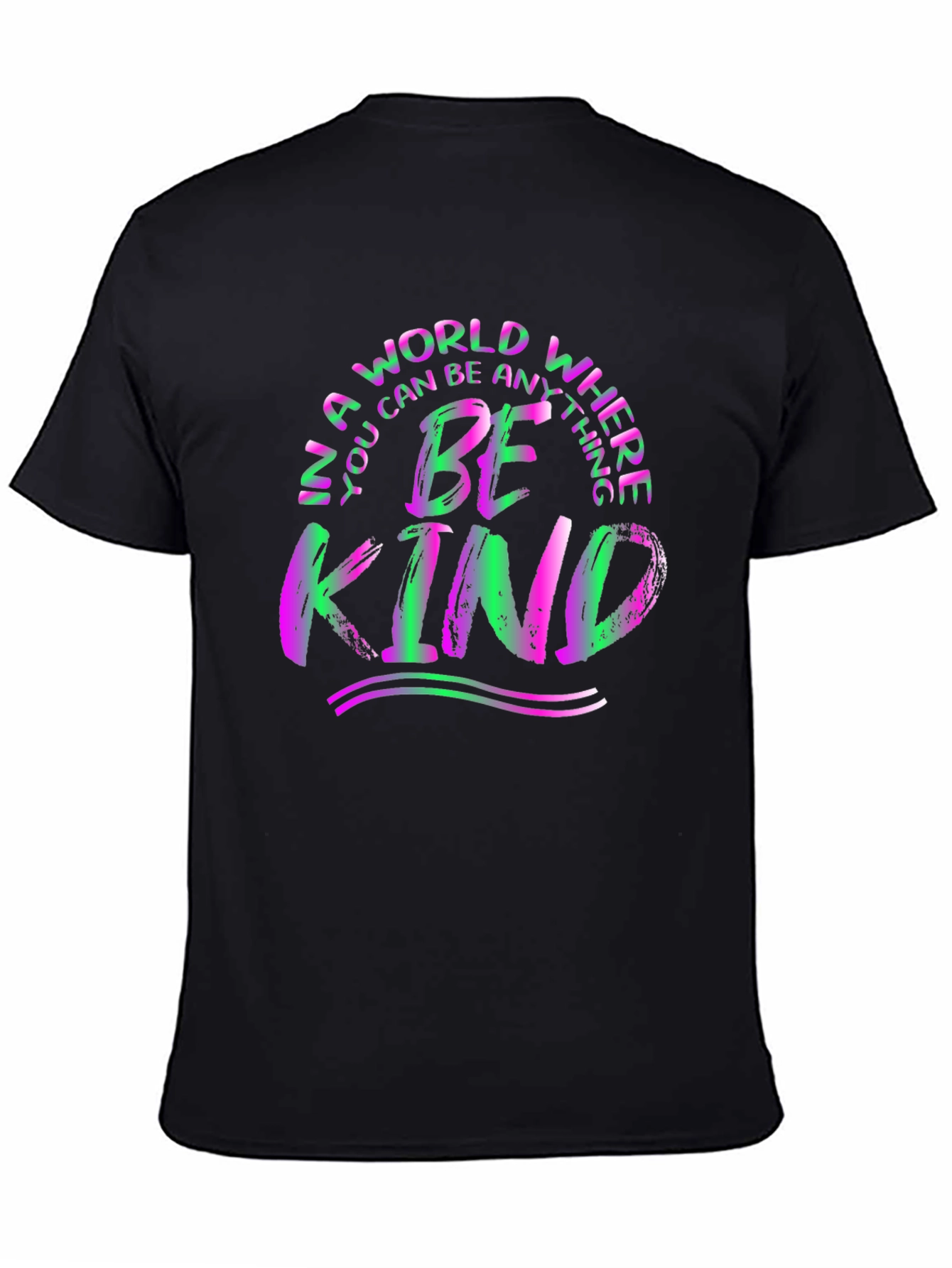 Black Be Kind T-Shirt - Colorful Graphic Tee view 4