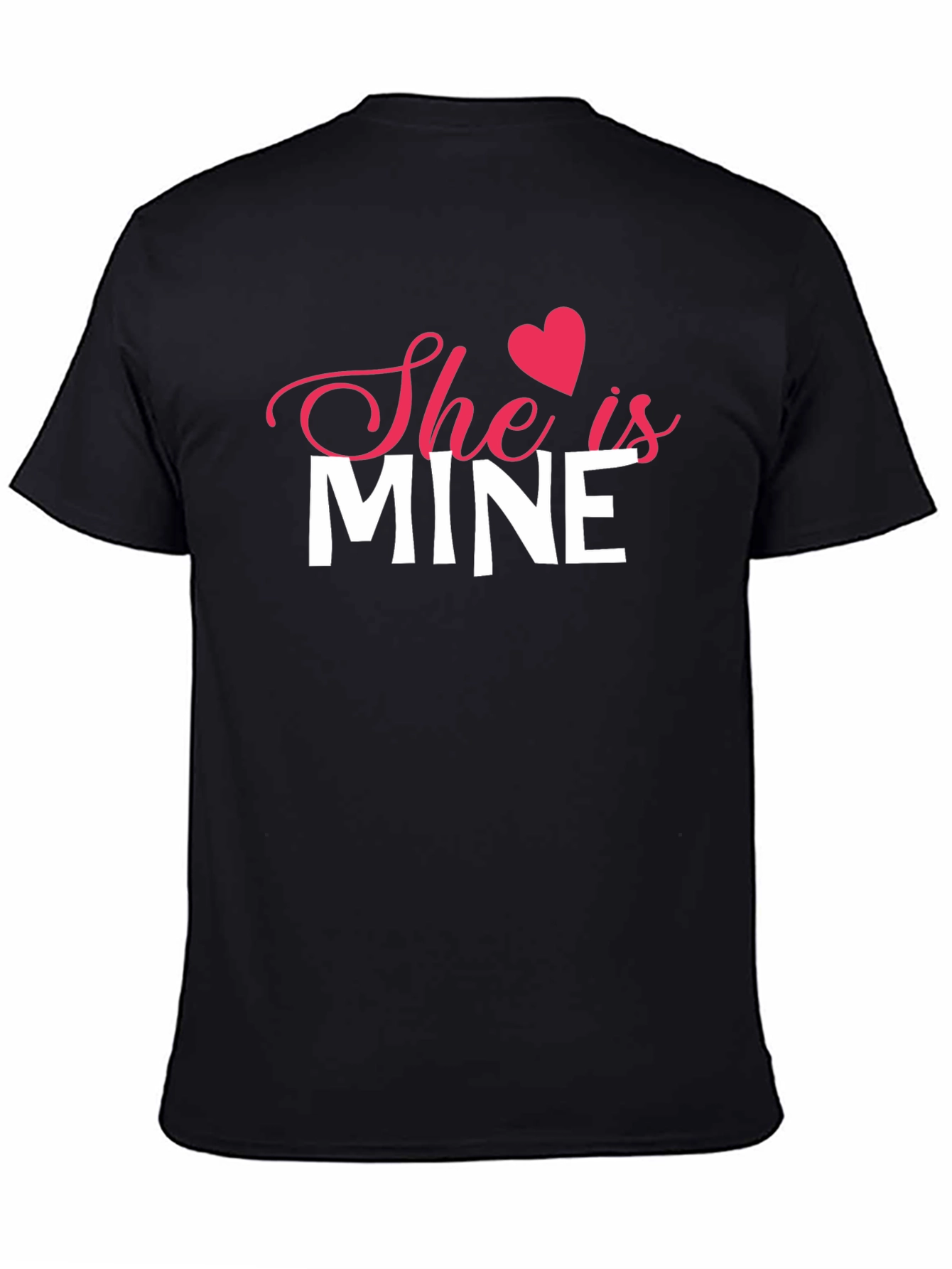 Black She is Mine Graphic Tee - Valentine's Day Gift view 4