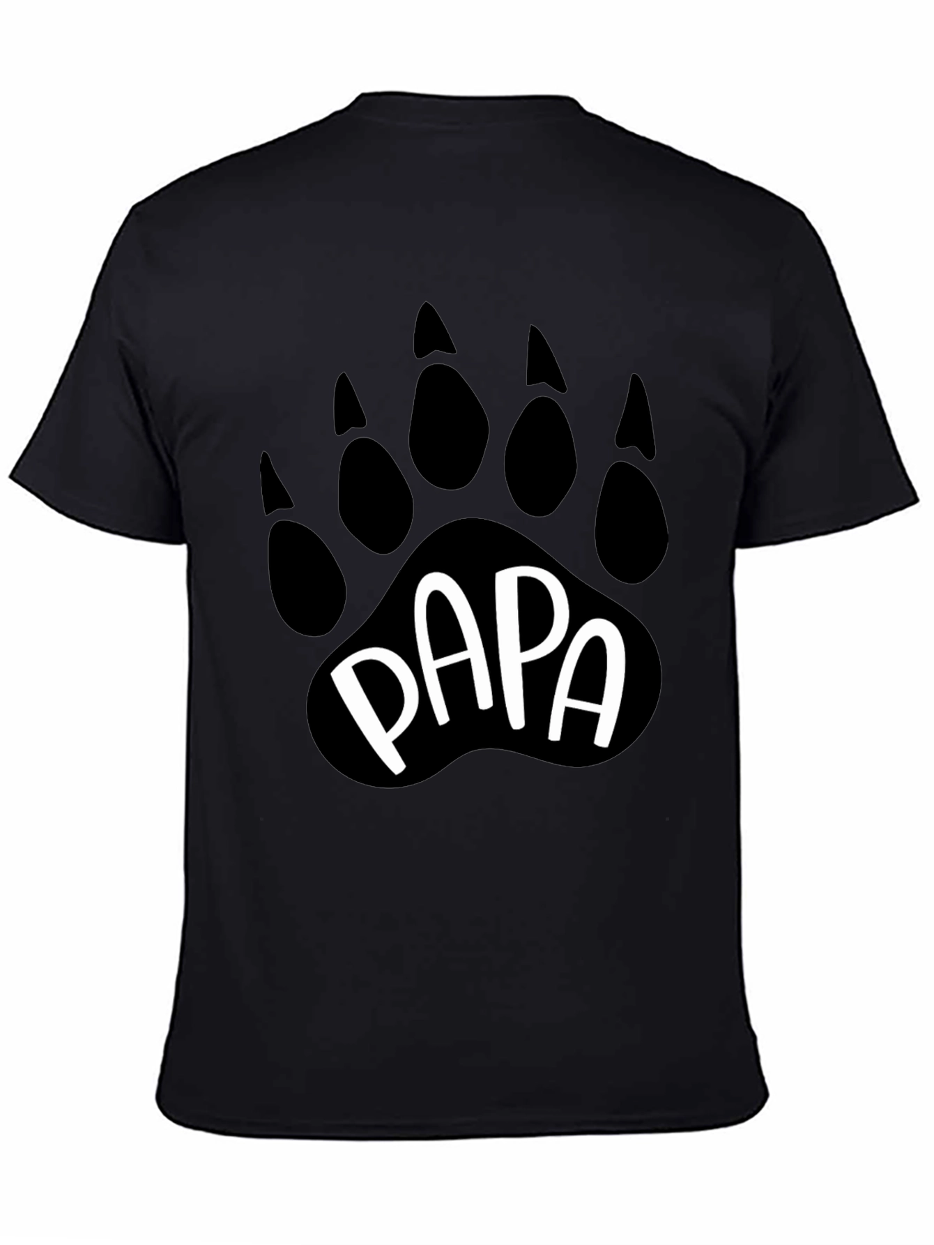 Black Papa Bear Paw Print Graphic T-Shirt view 4