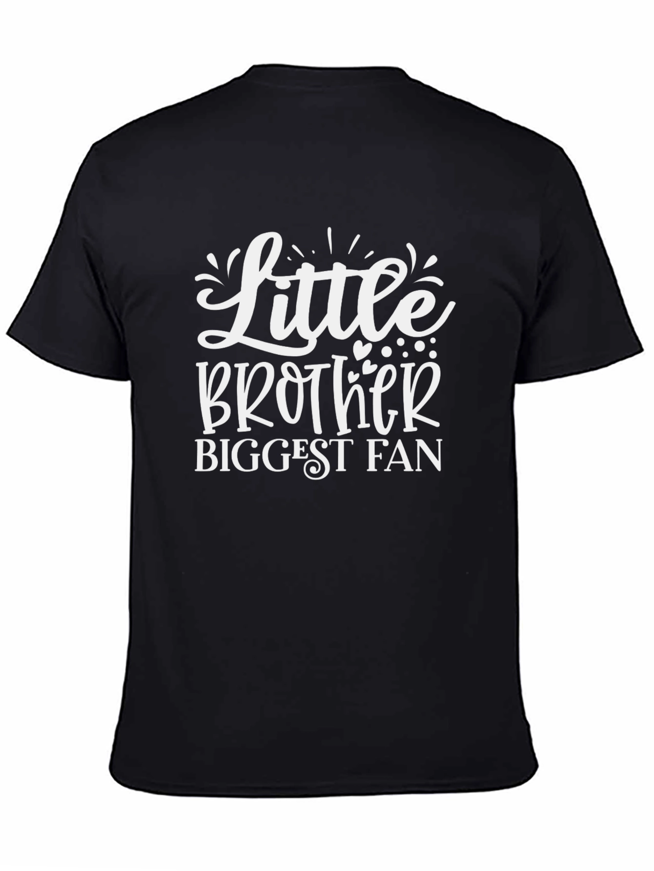 Black Little Brother's Biggest Fan T-Shirt view 4
