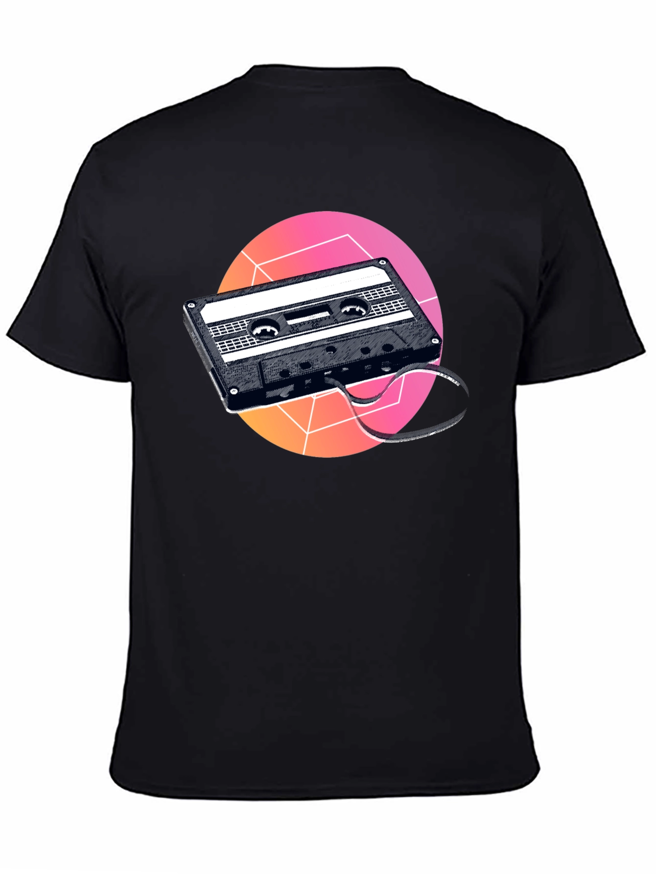 Black Retro Cassette Tape Graphic T-Shirt - Black view 4