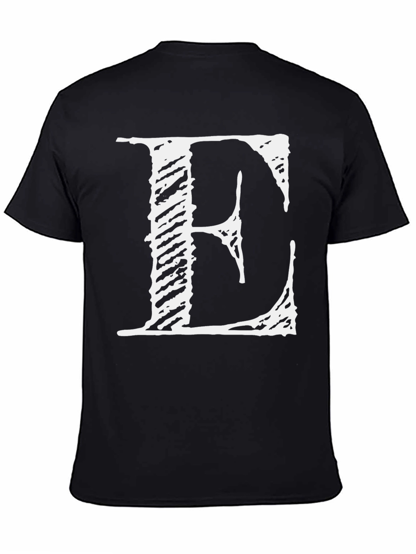 Black Bold 'E' Graphic Tee - Black Cotton Blend view 4