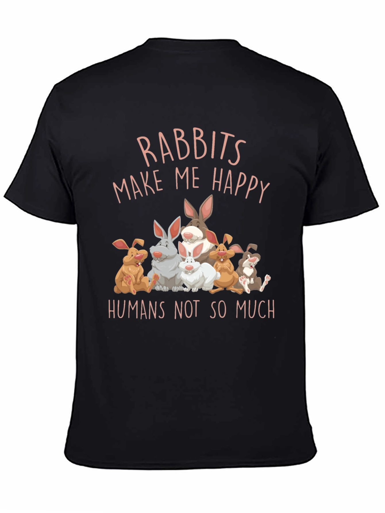 Black Rabbits Make Me Happy Graphic Tee view 4