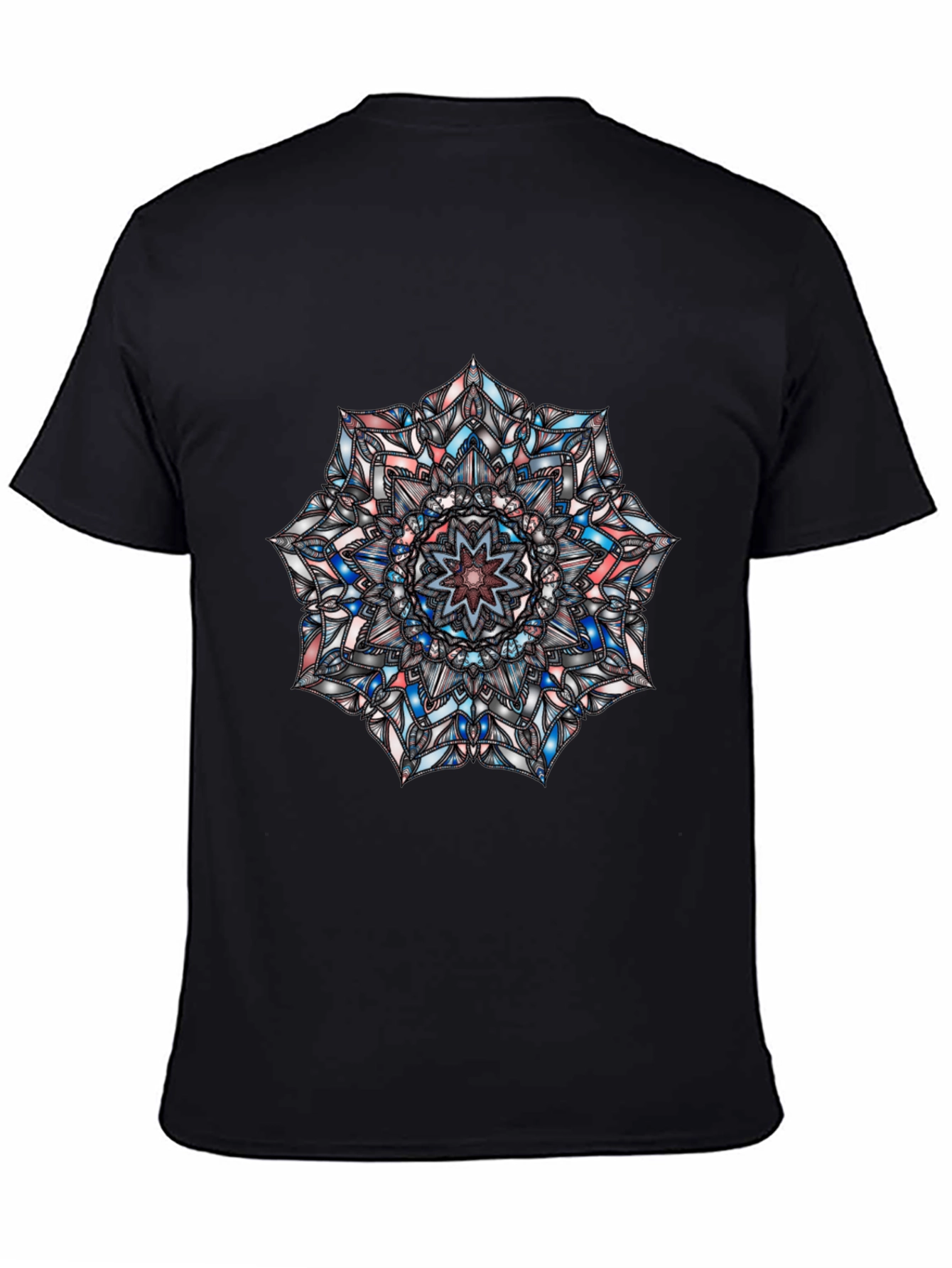 Black Mandala Graphic Print Black T-Shirt view 4