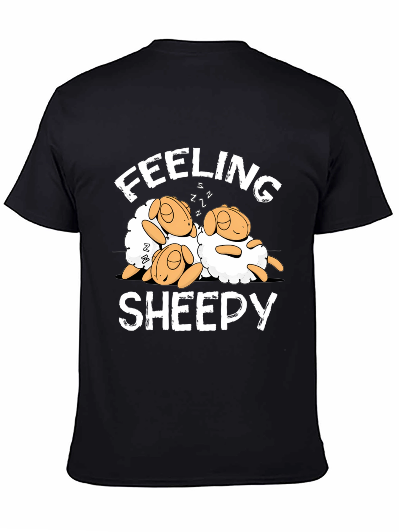 Black Feeling Sheepy Black Graphic T-Shirt view 4