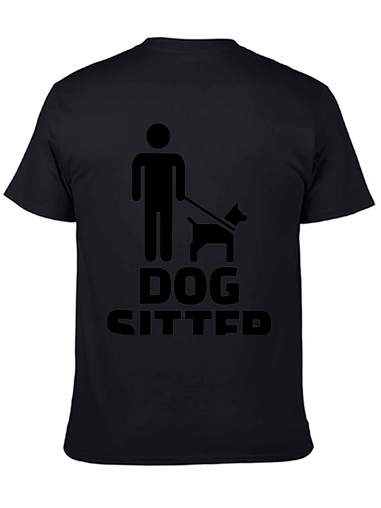 Black Dog Sitter Graphic Tee - Black Crew Neck T-Shirt view 4