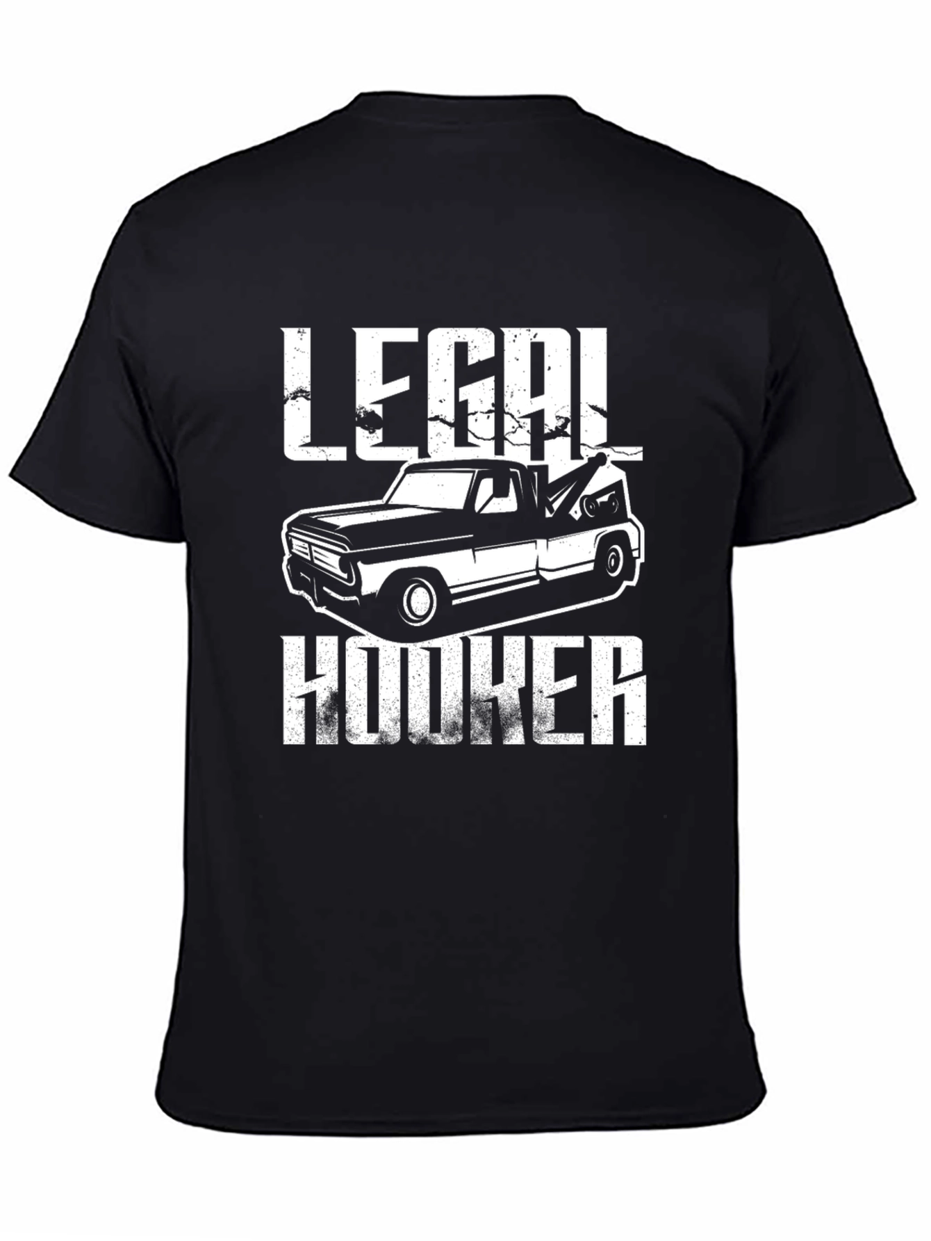 Black Legal Hooker Tow Truck T-Shirt view 4