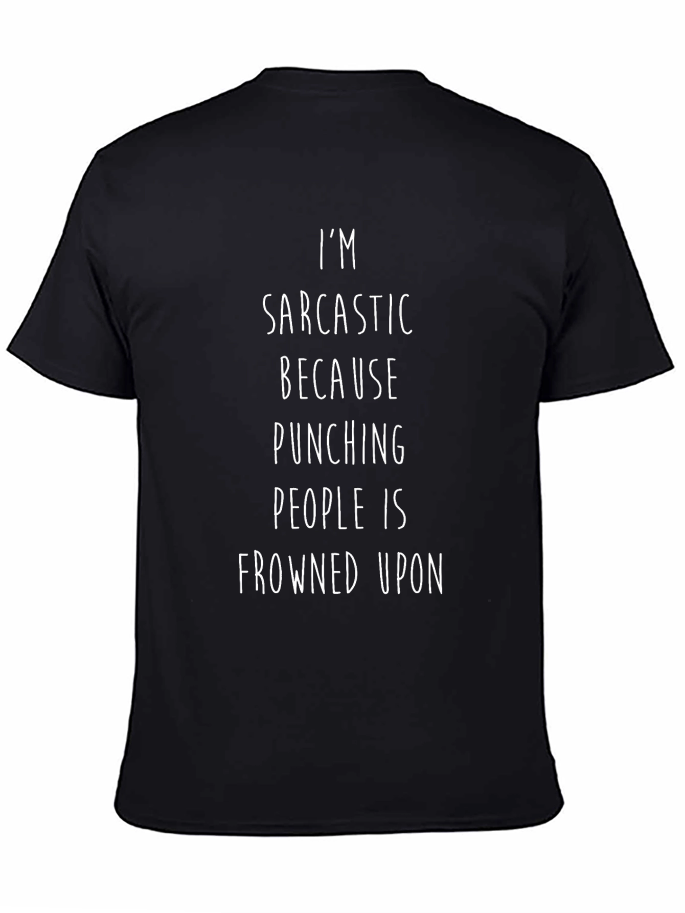 Black Sarcastic Statement Graphic Tee - Soft Cotton Blend view 4