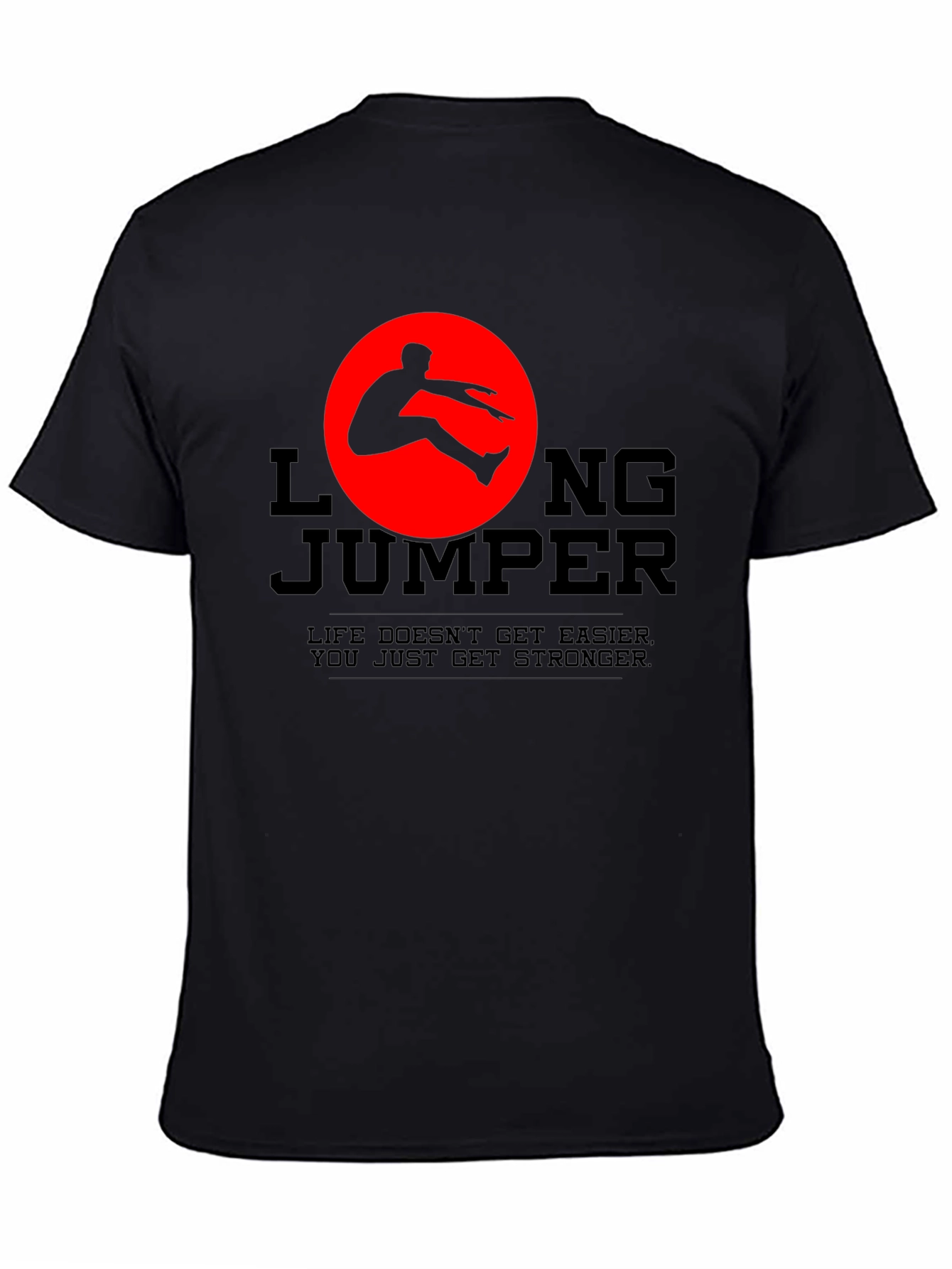 Black Long Jumper Graphic Tee - Life Gets Stronger view 4