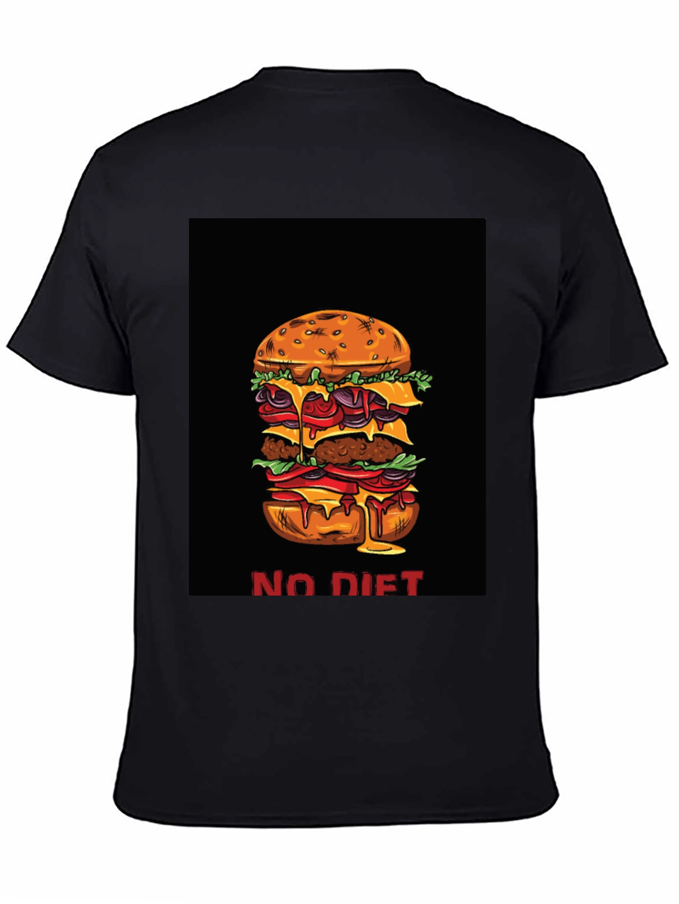 Black No Diet Burger Graphic Tee view 4