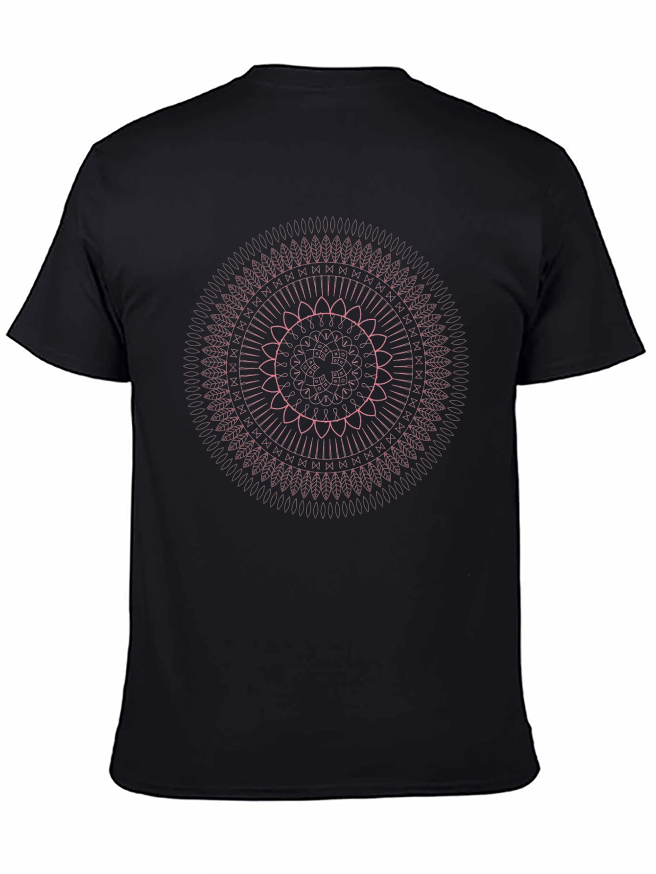 Black Geometric Mandala T-Shirt view 4