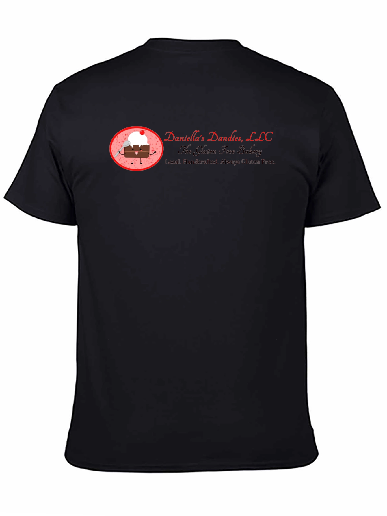Black Daniella's Dandes LLC T-Shirt, Gluten-Free Bakery view 4