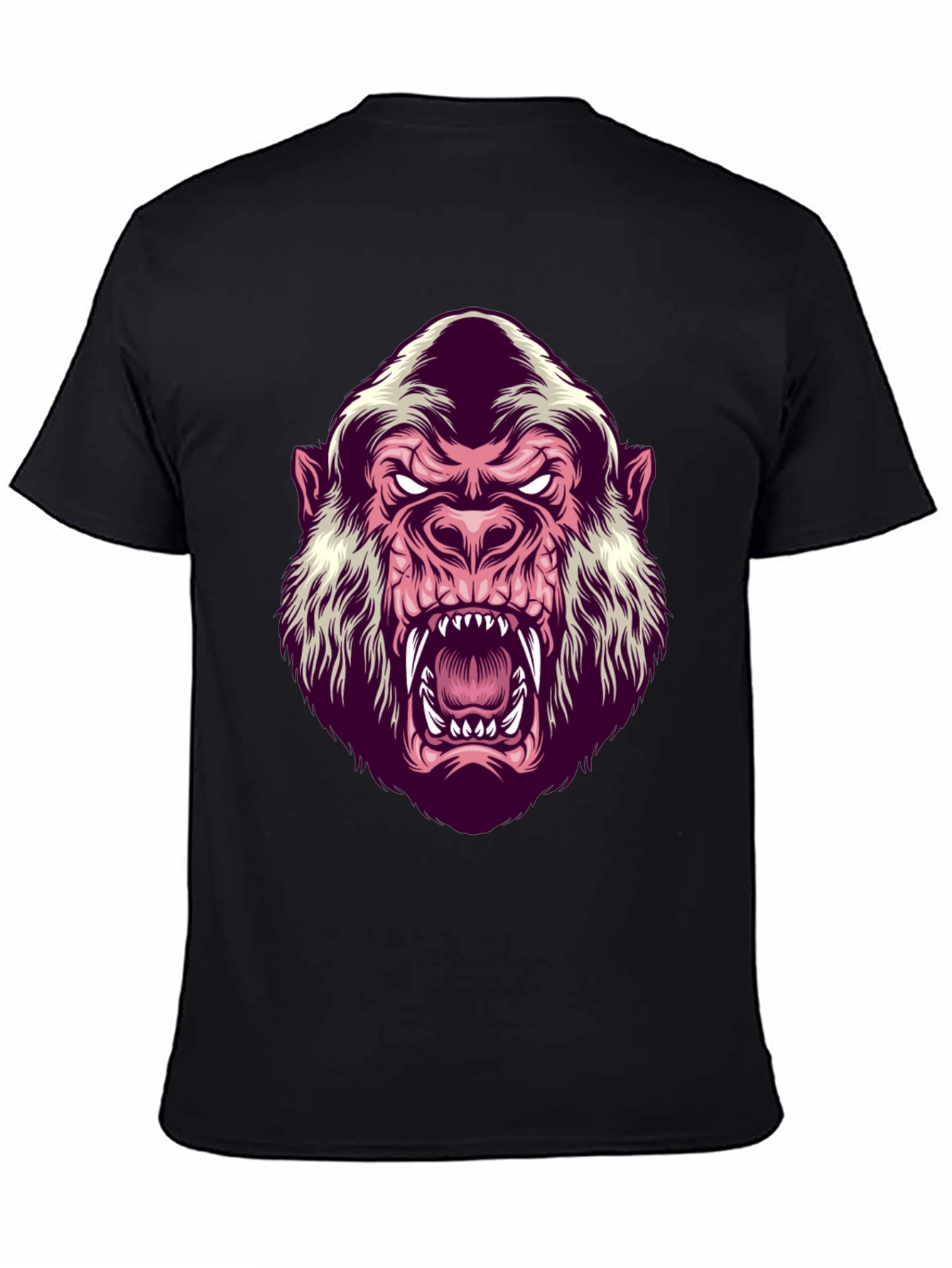 Black Men's Black Gorilla Graphic T-Shirt view 4