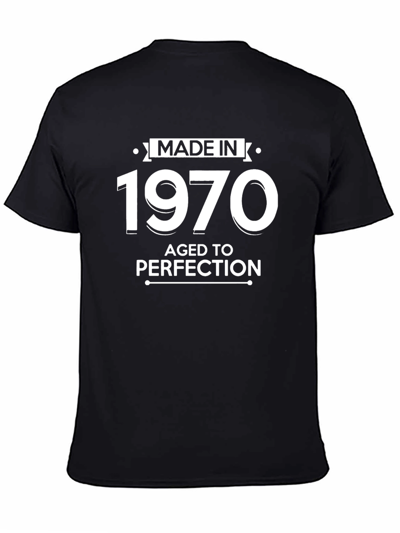Black Made in 1970 Aged to Perfection Black T-Shirt view 4