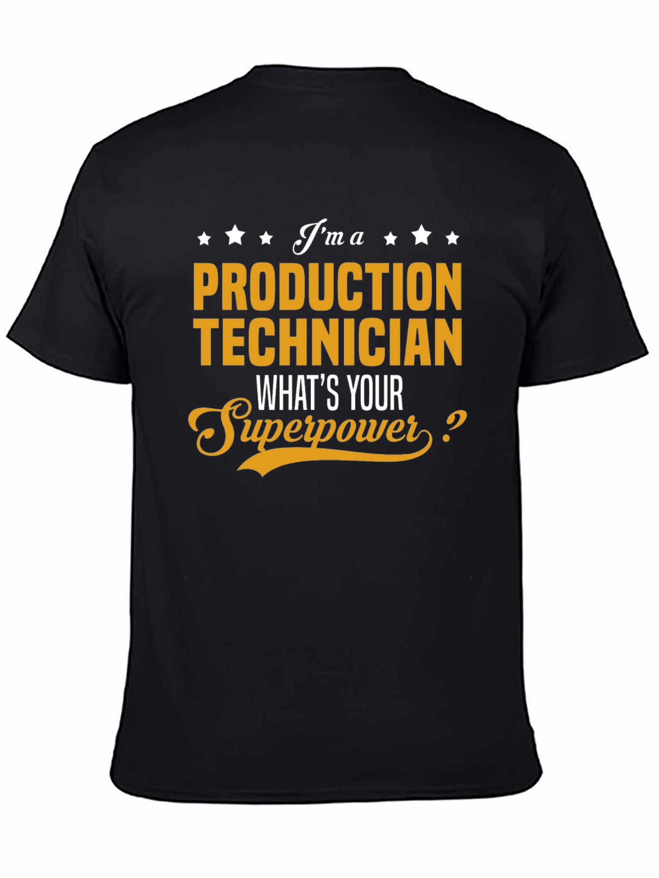 Black Production Technician Superpower T-Shirt view 4