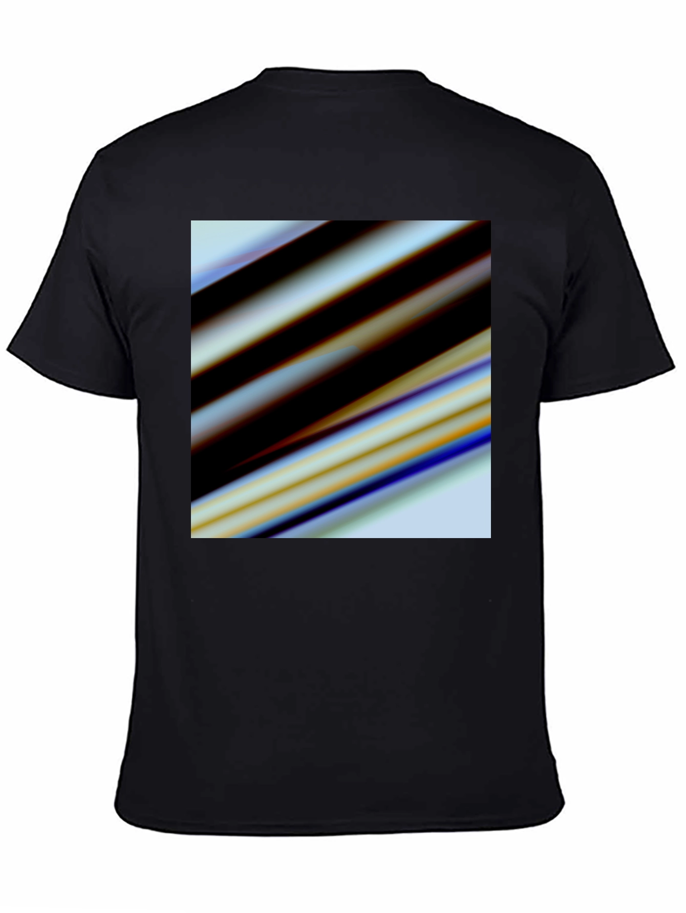 Black Abstract Stripe Graphic Black T-Shirt view 4