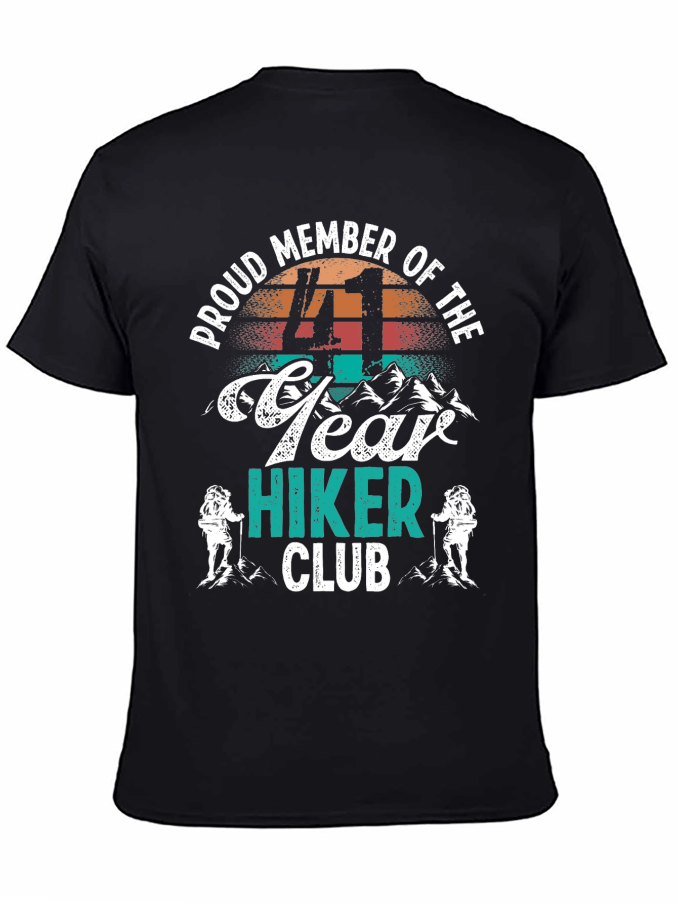 Black Proud 41 Year Hiker Club T-Shirt view 4
