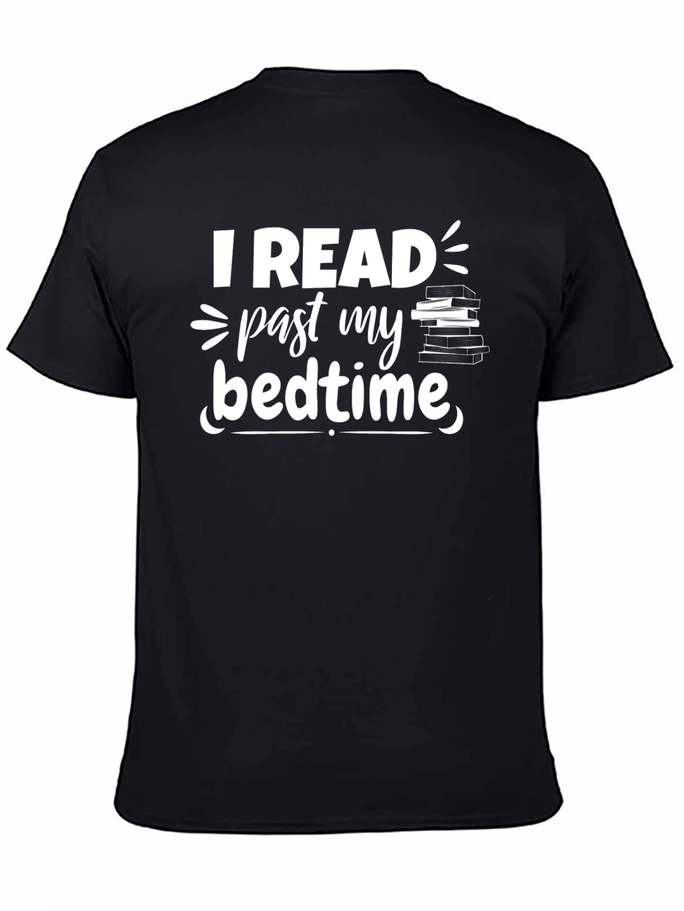 Black I Read Past My Bedtime T-Shirt view 4
