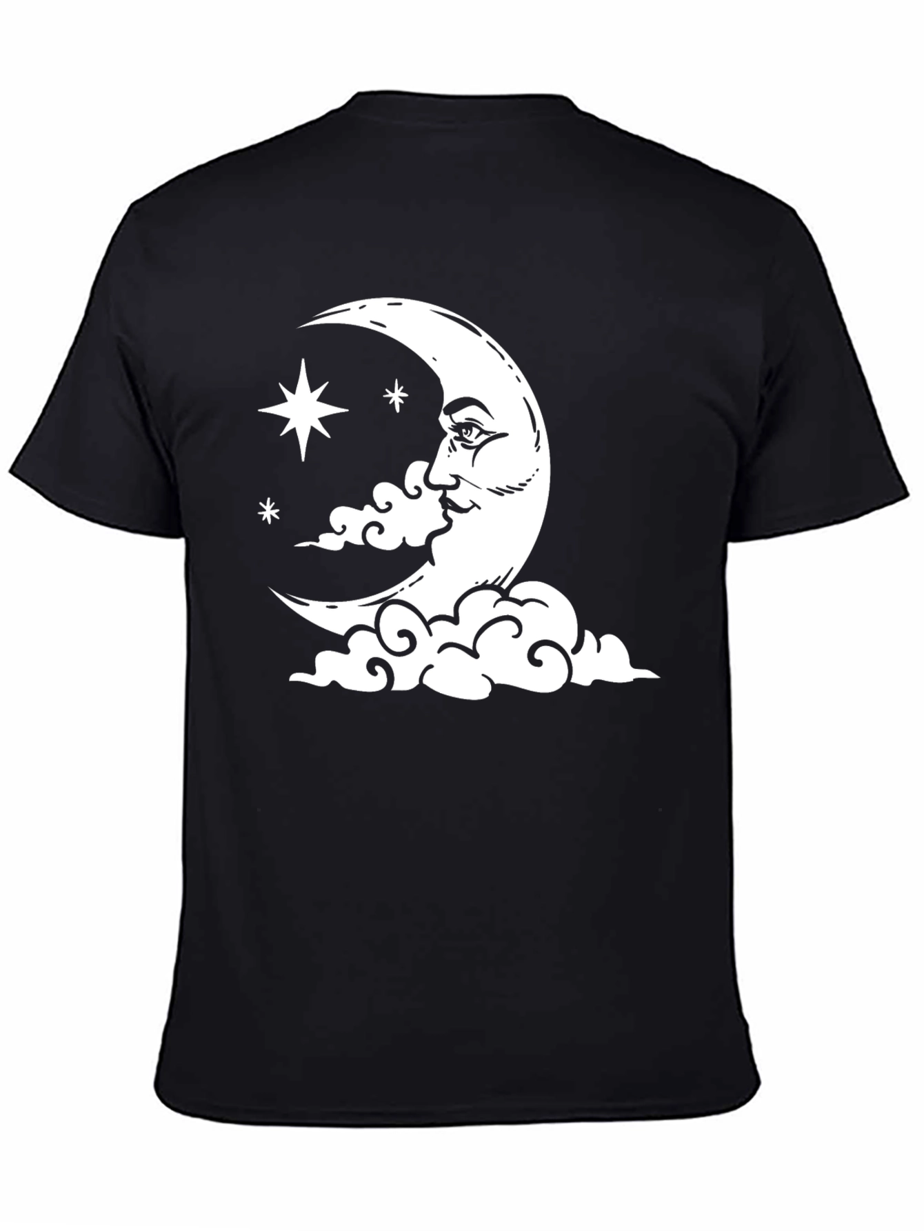 Black Celestial Moon & Stars Graphic T-Shirt view 4