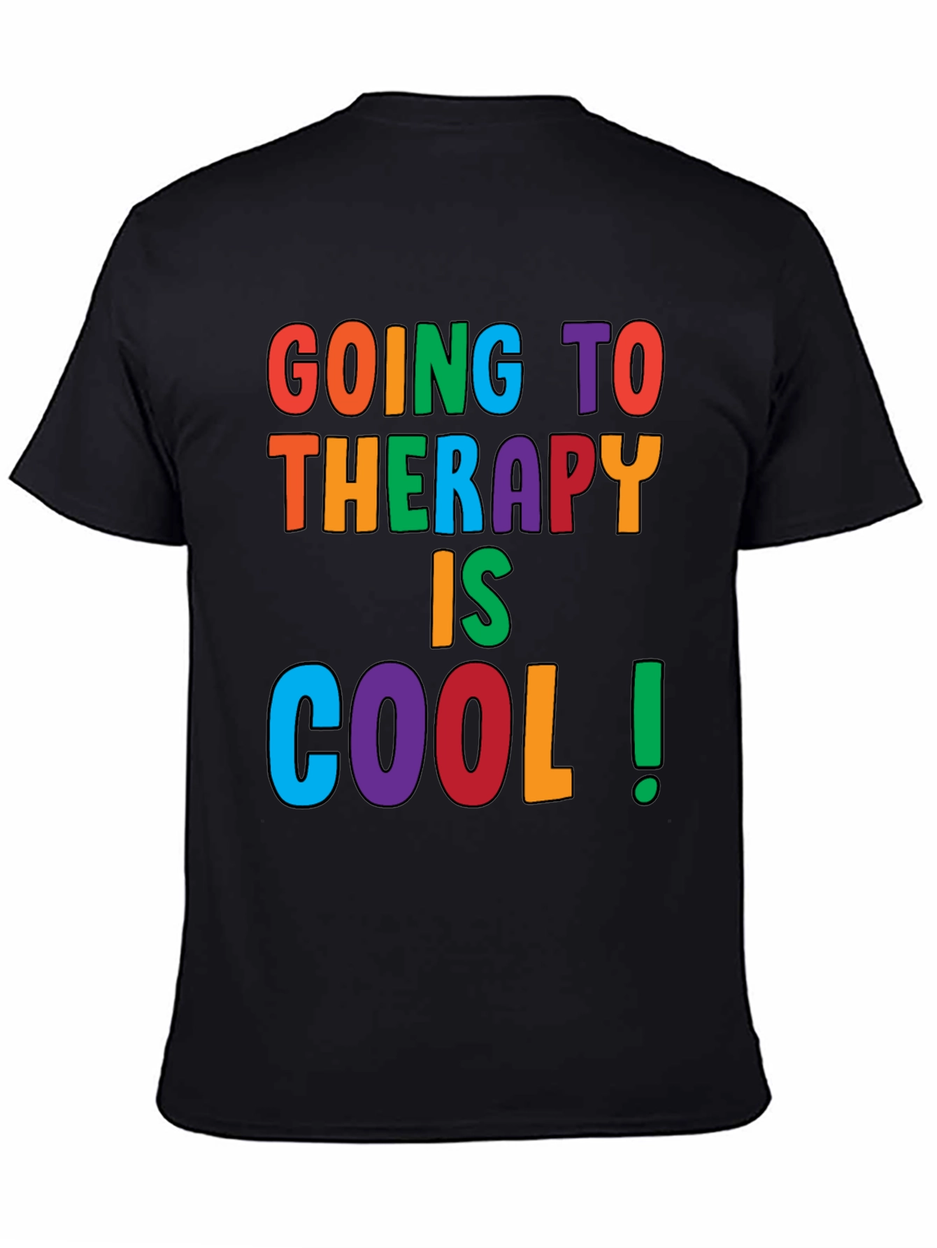 Black Therapy Is Cool Graphic Tee - Comfort Fit view 4