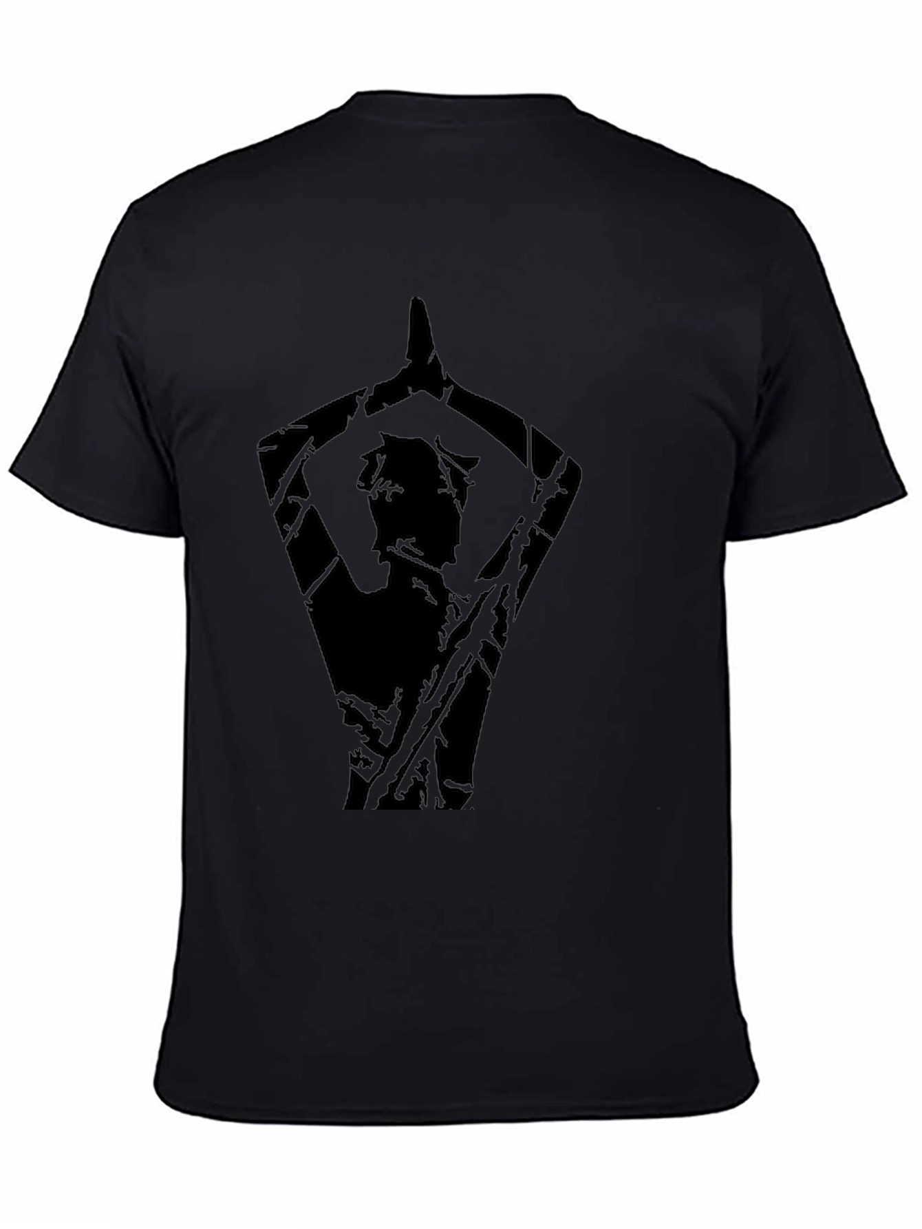 Black Men's Black Yoga Silhouette Graphic Tee view 4