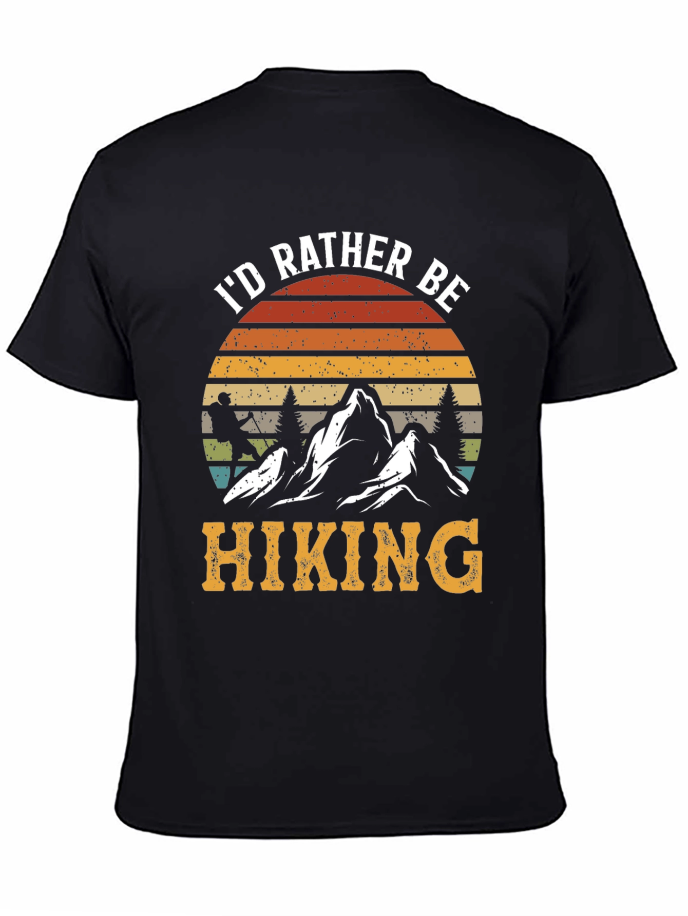 Black I'd Rather Be Hiking Graphic Tee - Outdoor Adventure Shirt view 4