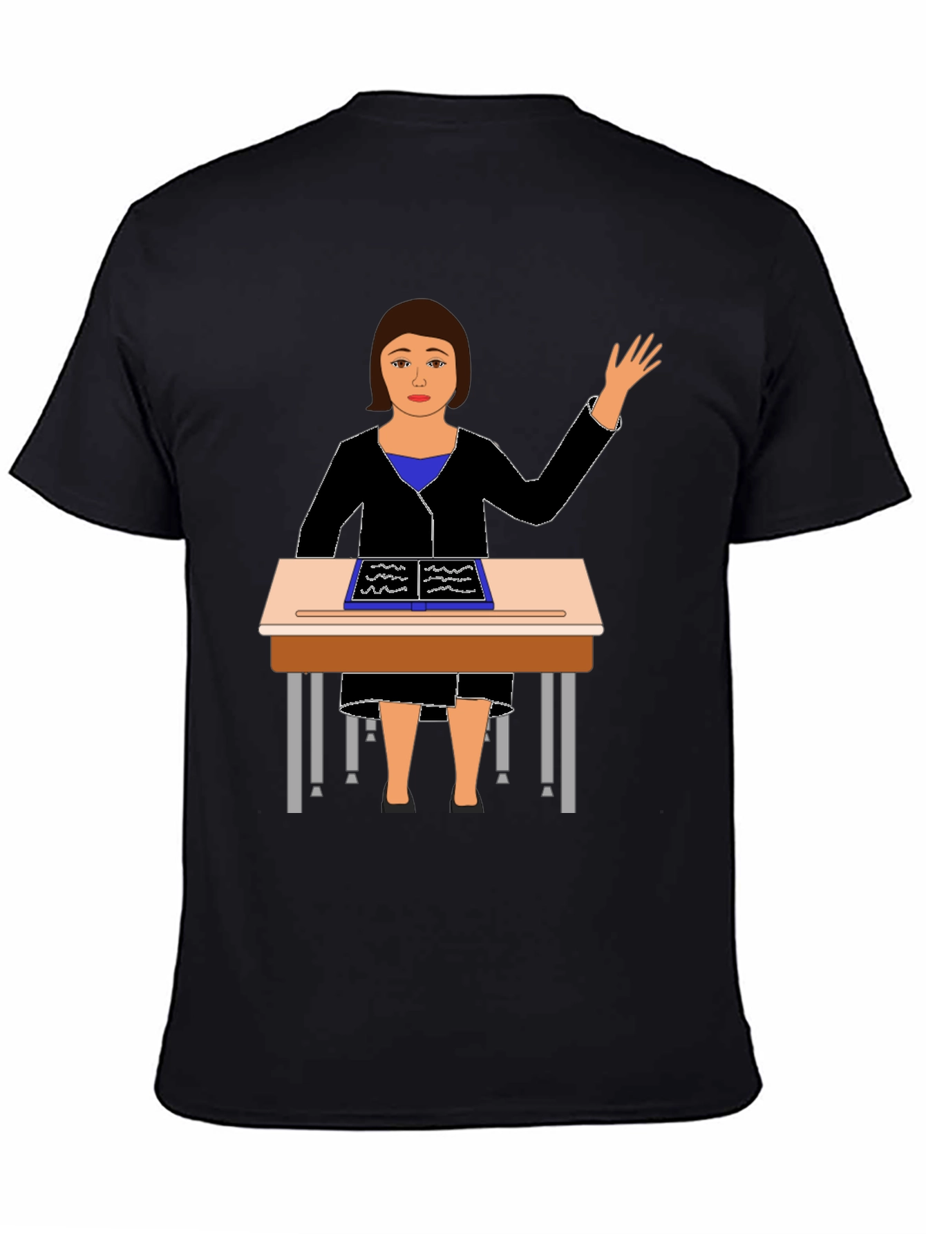 Black Teacher at Desk Graphic Tee view 4