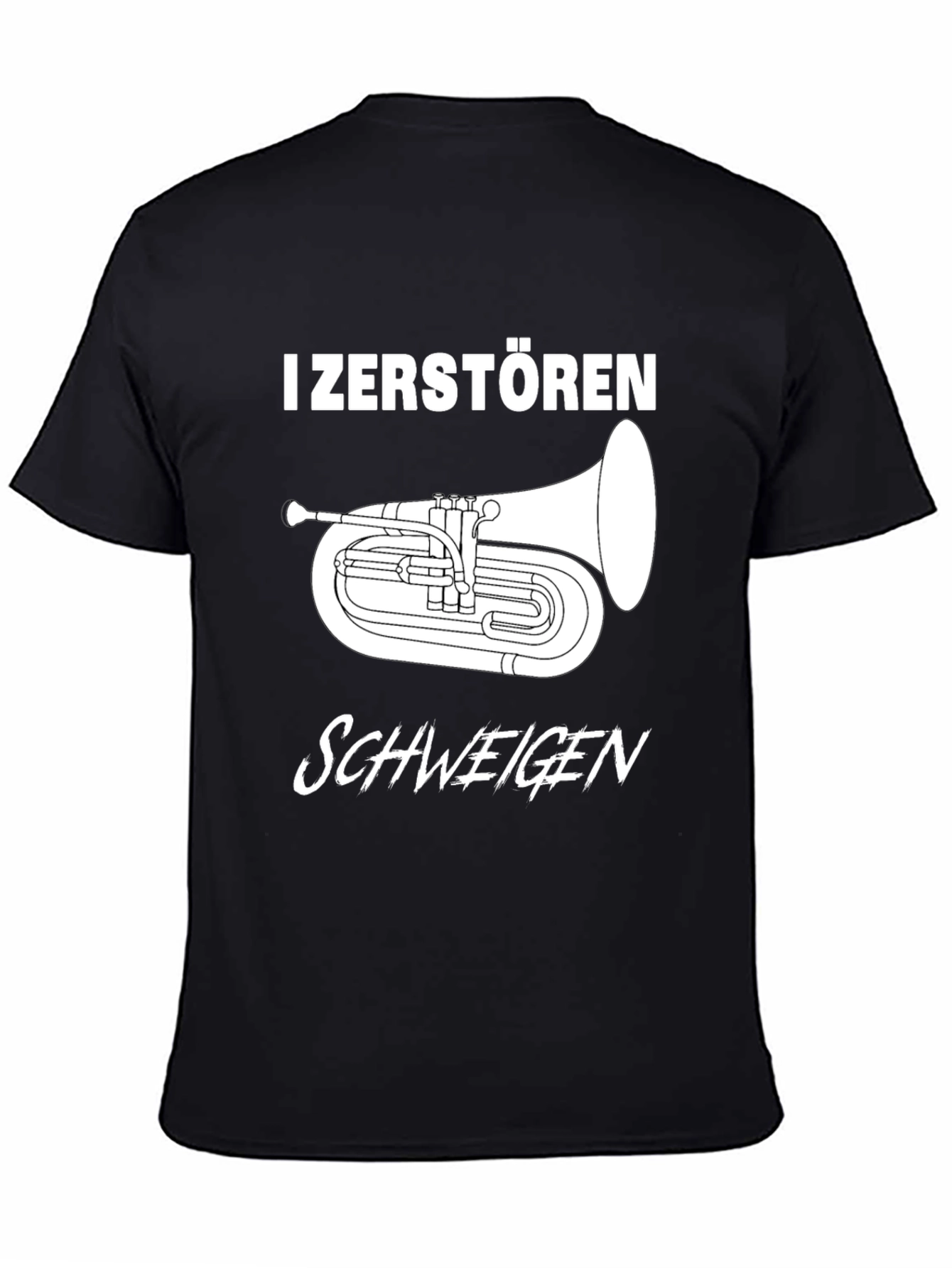 Black I Zerstören Schweigen Tuba Black T-Shirt view 4