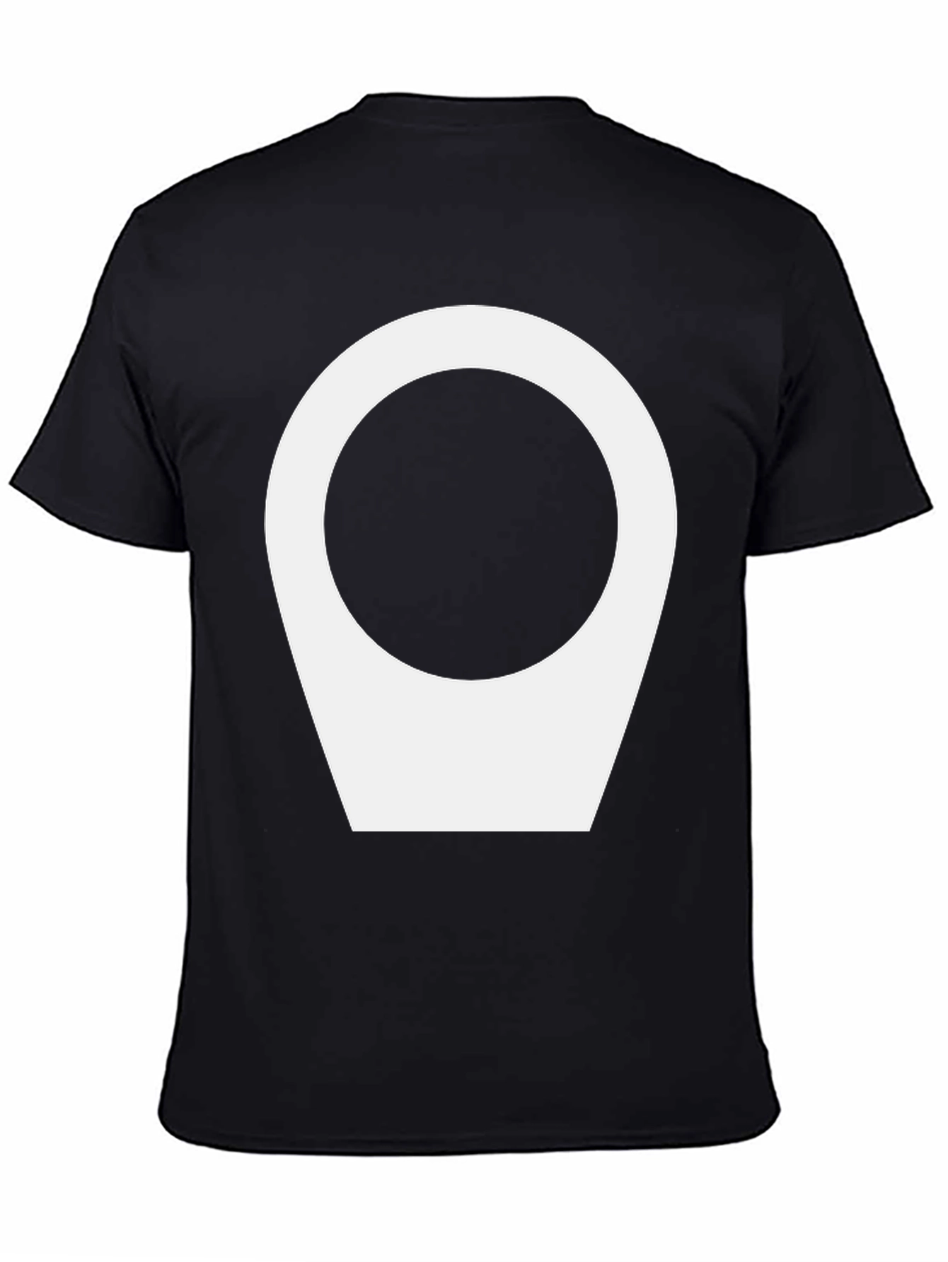 Black Modern Black Tee with Abstract White Location Icon view 4