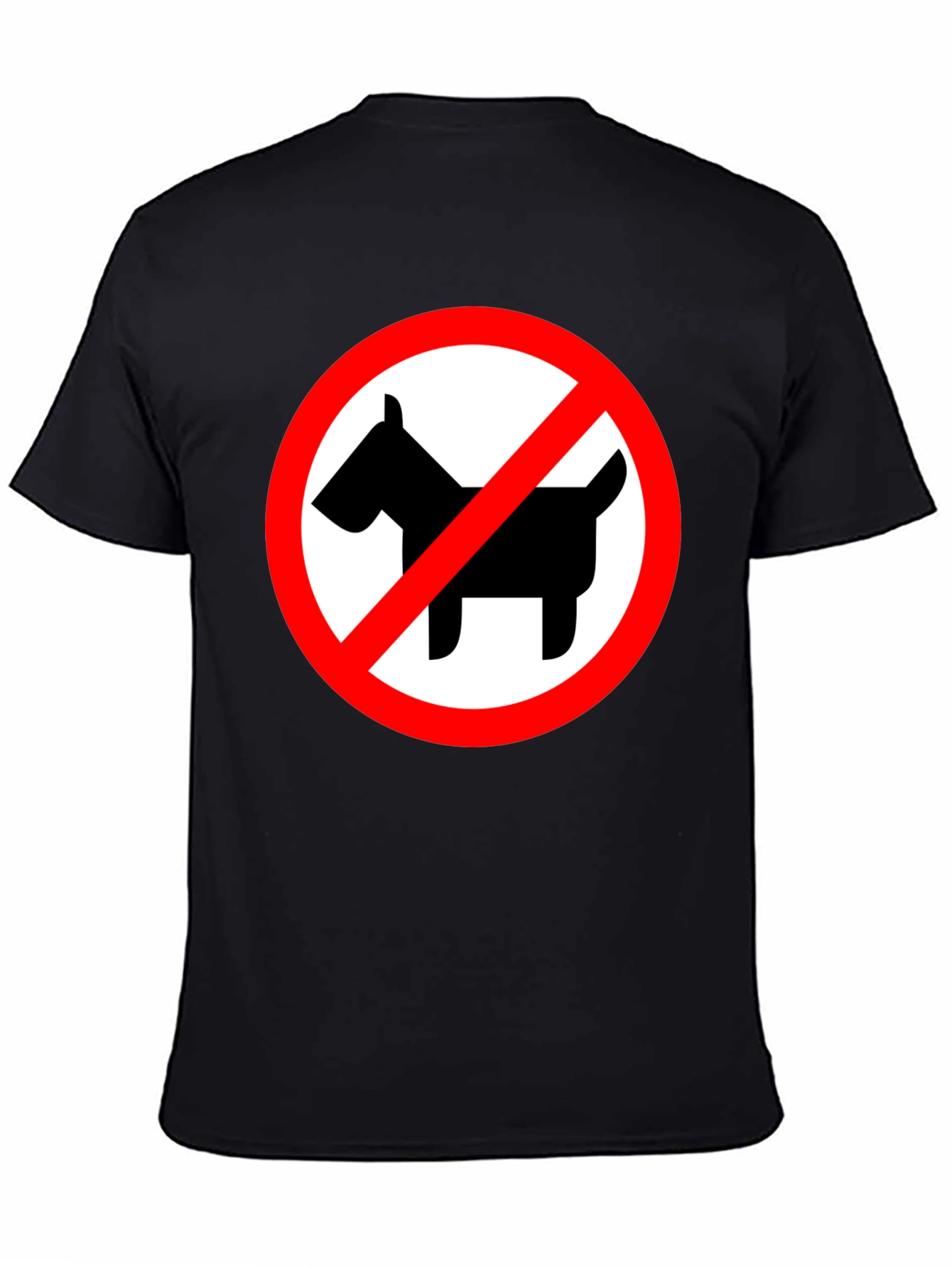 Black No Dogs Allowed Black Crew Neck T-Shirt view 4