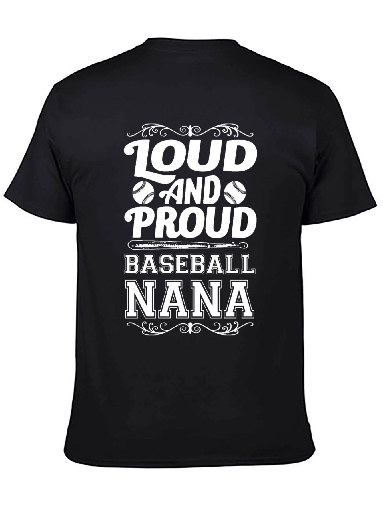 Black Loud and Proud Baseball Nana T-Shirt view 4