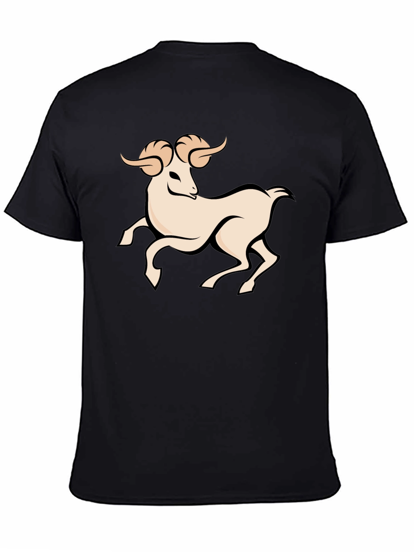 Black Black Graphic Tee - Aries Zodiac Ram Design view 4