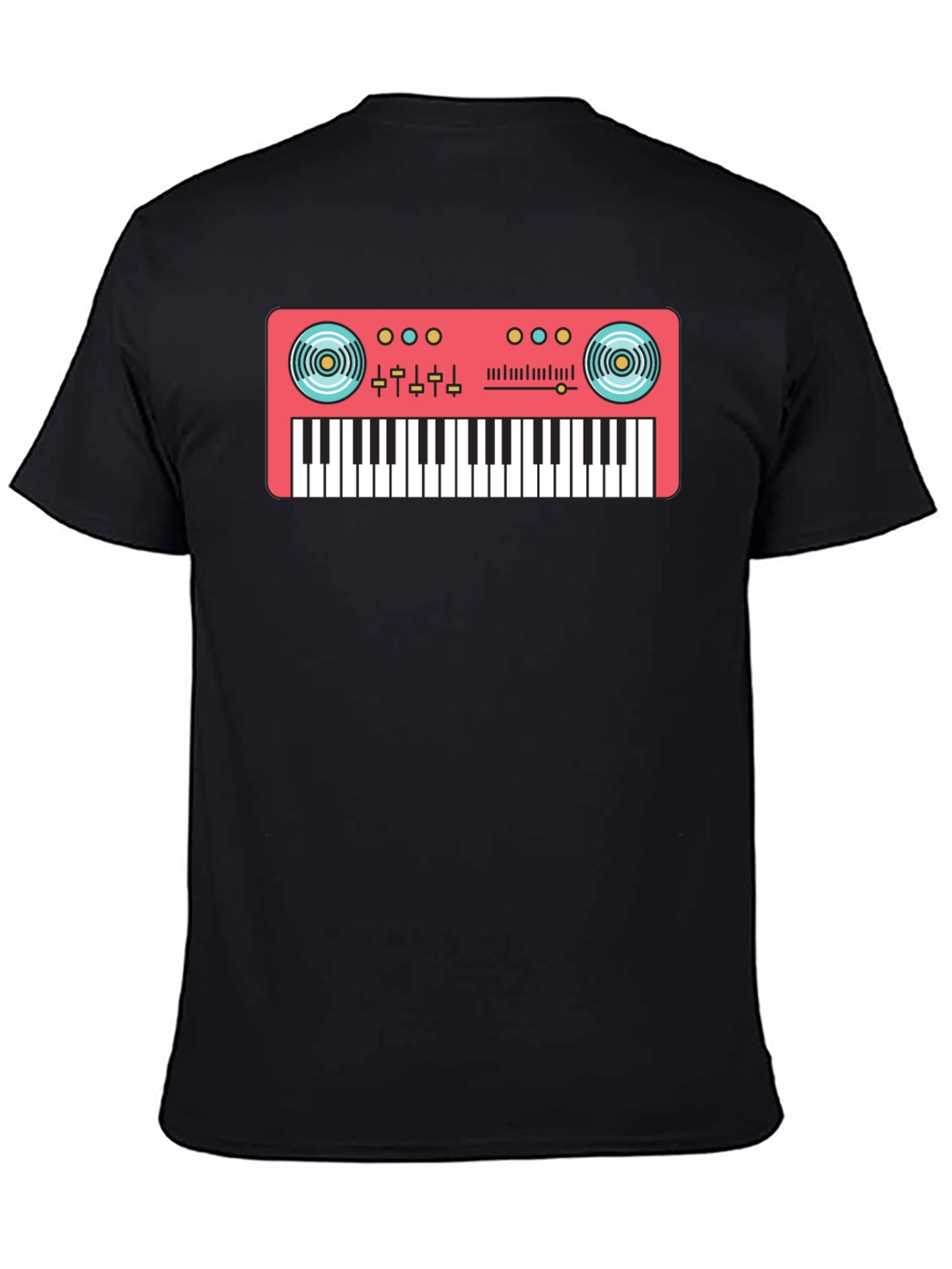 Black Synth Graphic T-Shirt - Retro Music Tee view 4
