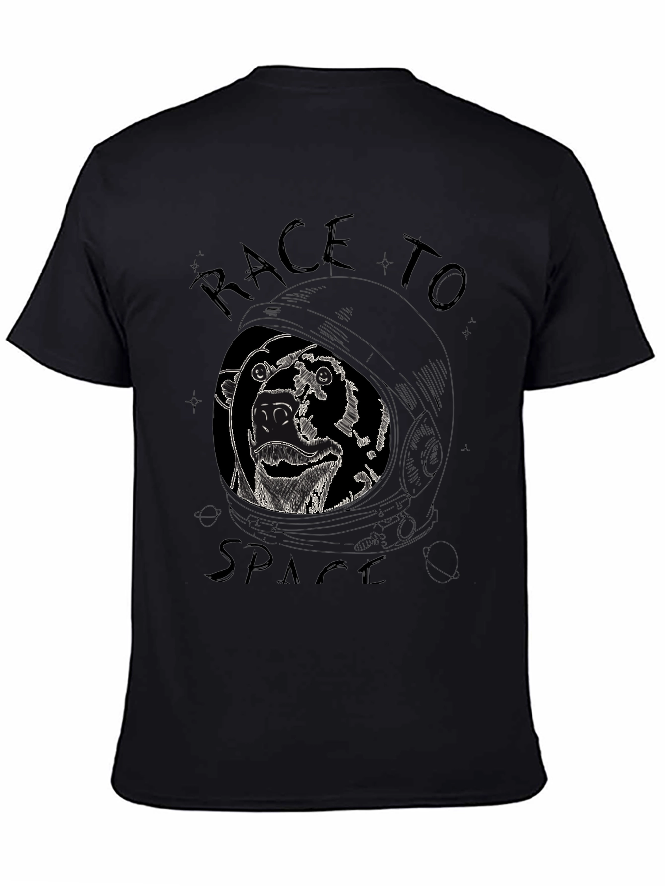 Black Race to Space Graphic Tee - Black T-Shirt view 4