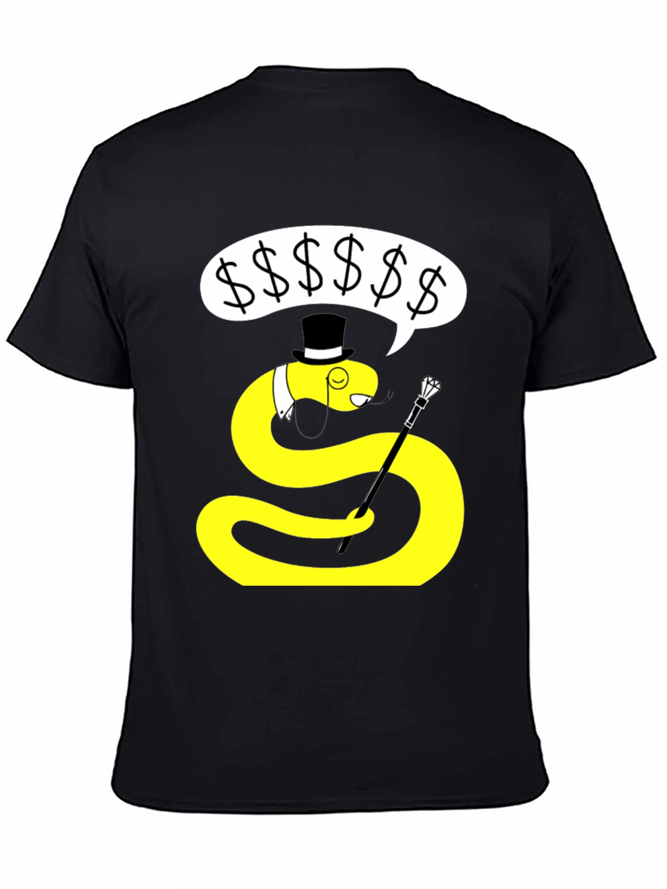 Black Dapper Snake T-Shirt - Funny Cartoon Animal Tee view 4