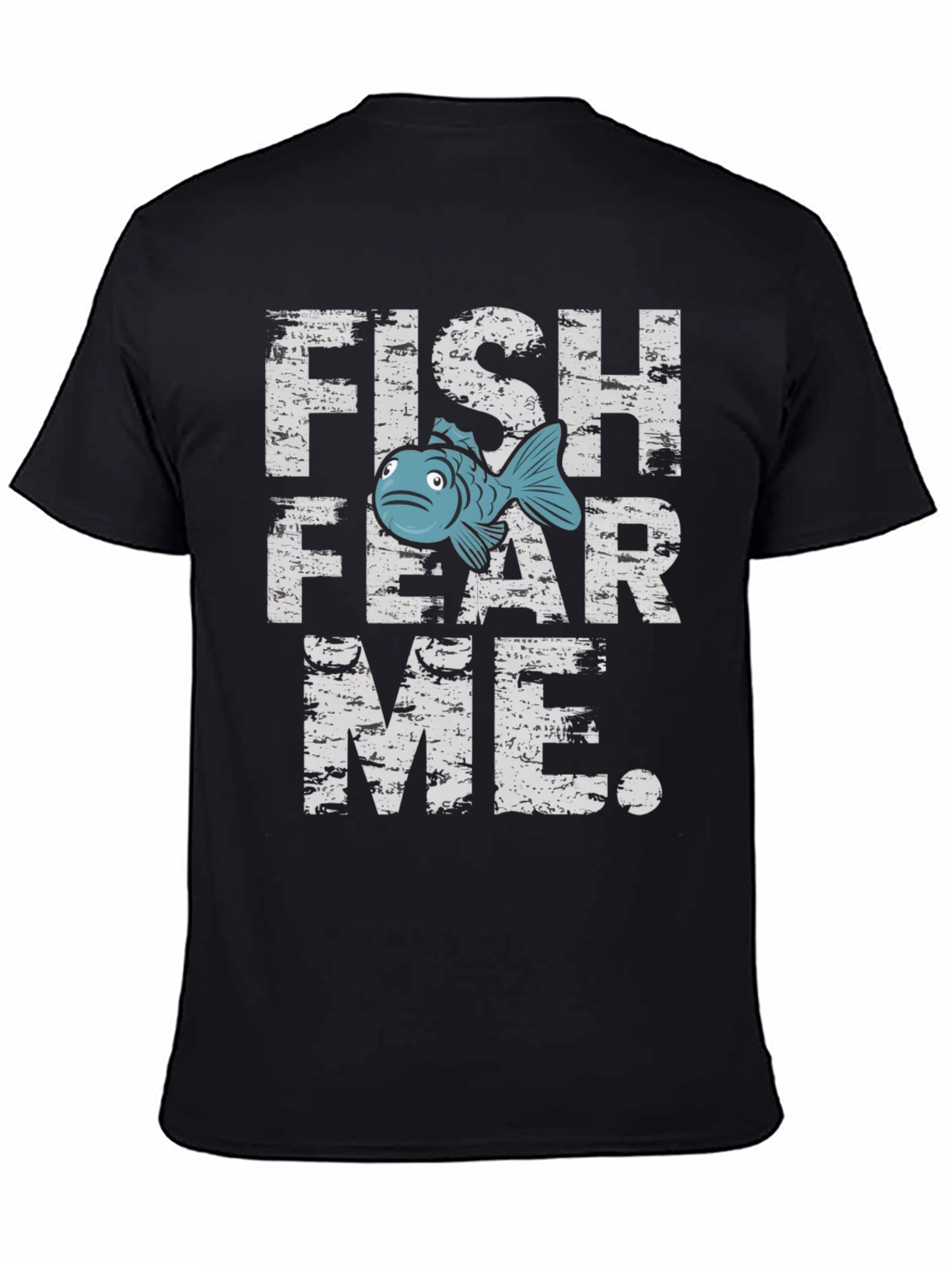 Black Fish Fear Me Graphic Tee - Black Cotton T-Shirt view 4