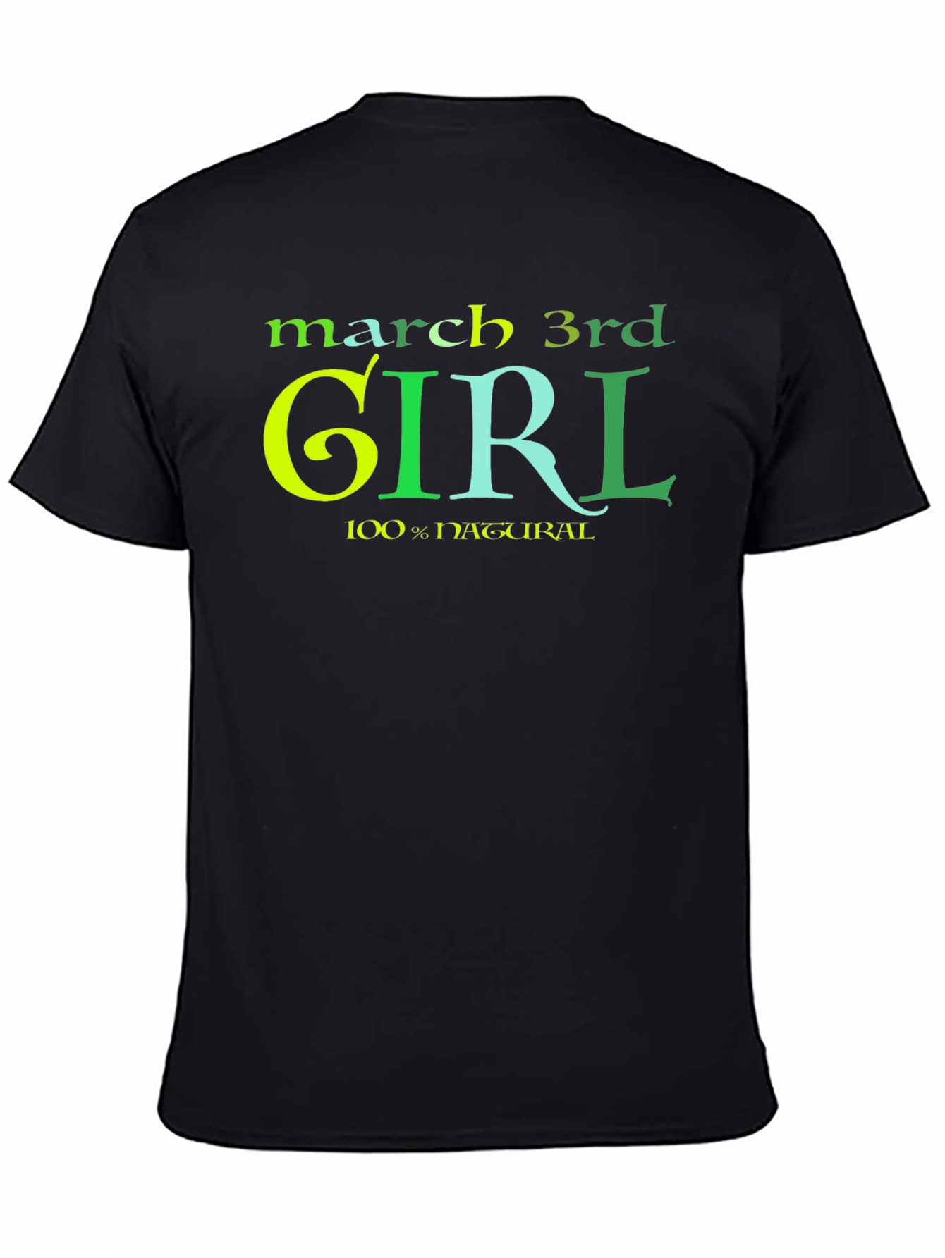 Black March 3rd Girl T-Shirt - 100% Natural view 4