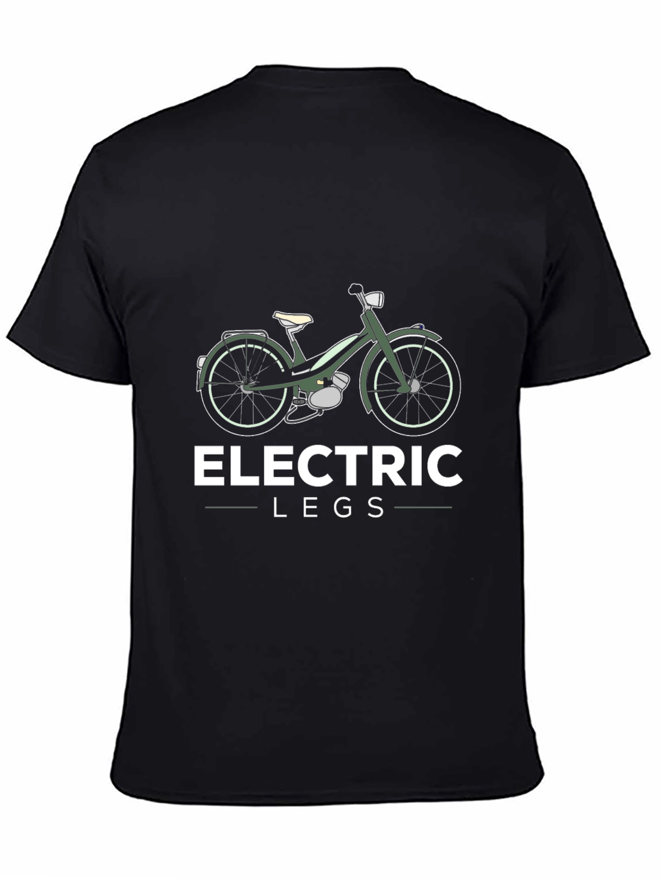 Black Electric Legs Moped T-Shirt view 4