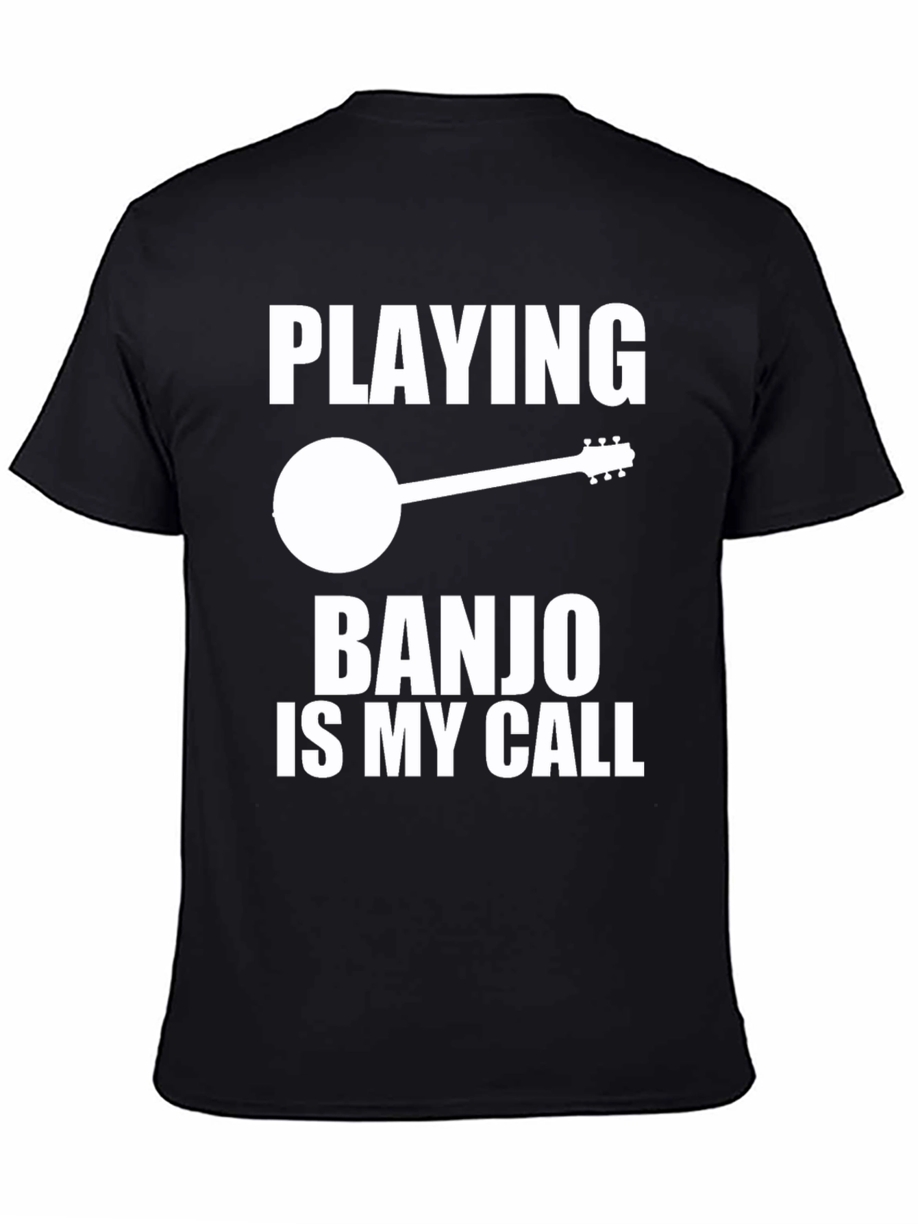 Black Banjo Player Graphic Tee - Music Lover Gift view 4