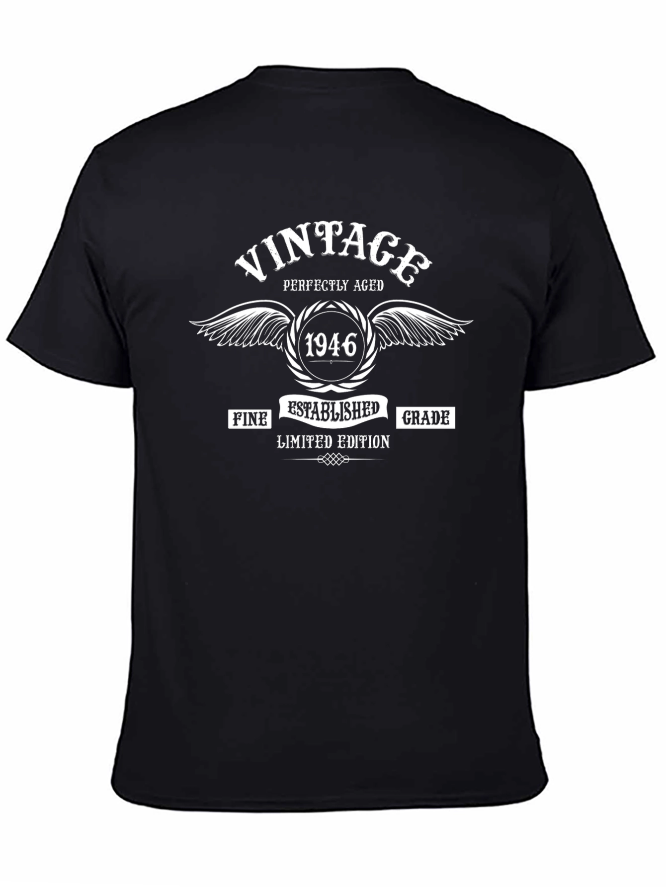 Black Vintage 1946 Limited Edition T-Shirt view 4